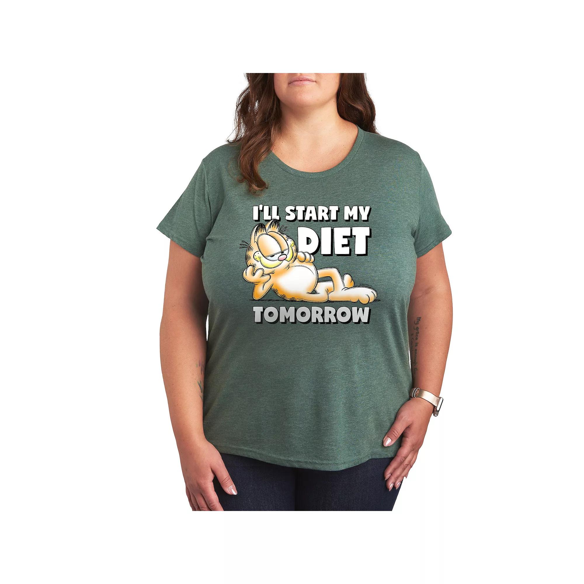 Plus Garfield Diet Tomorrow Graphic Tee, Women's,  Product Image
