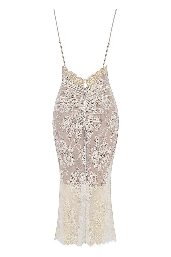 Serelle  antique ivory lace midi dress Product Image