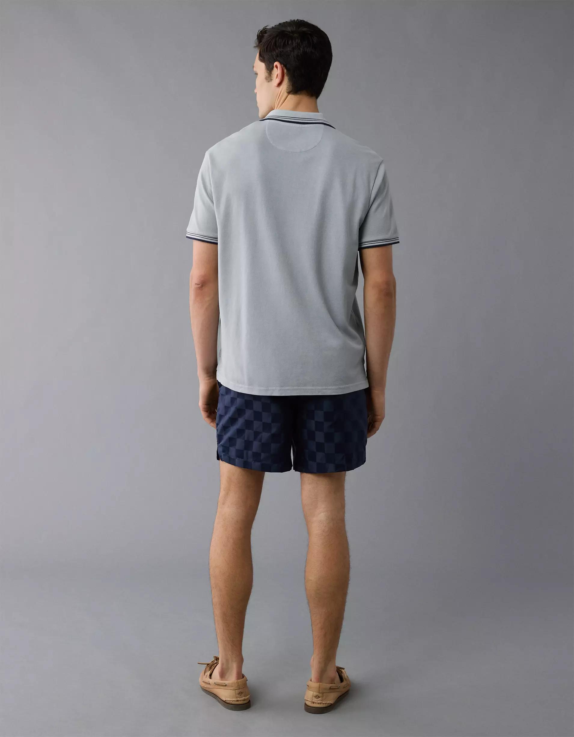 AE Stretch Pique Tipped Polo Shirt Product Image