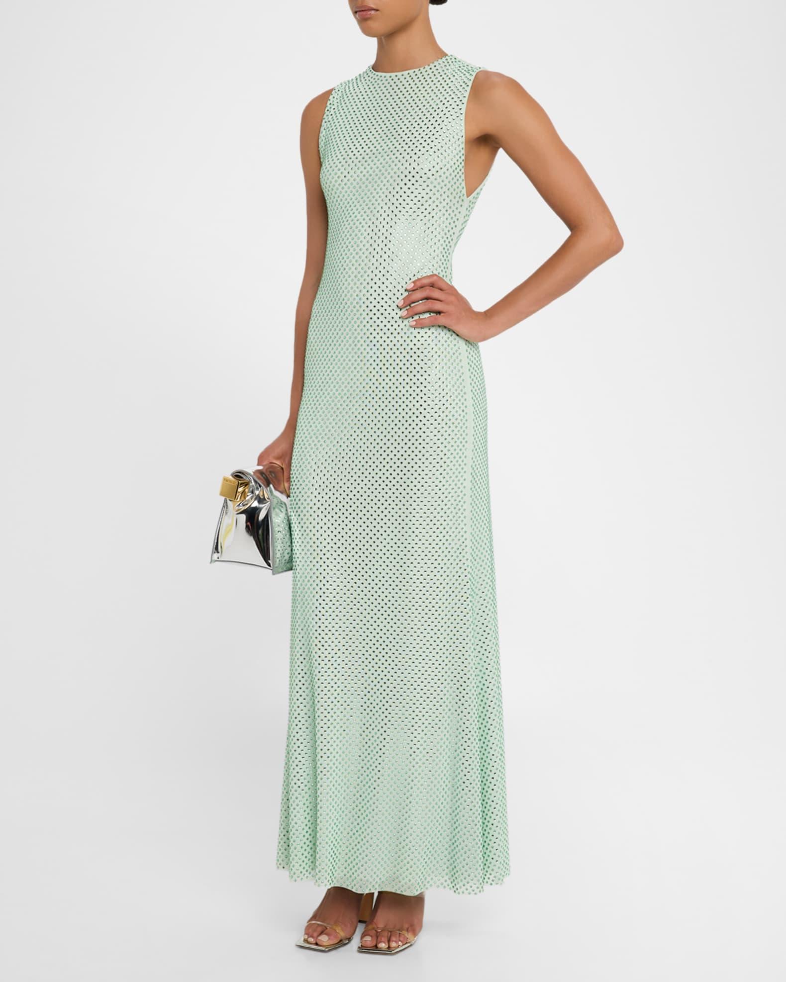 Rhinestone Mesh Midi Dress Product Image