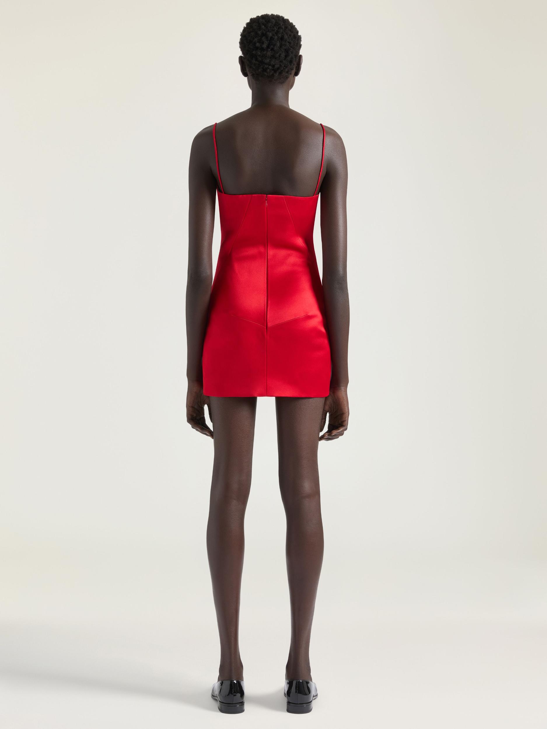 Sliced mini dress in satin Product Image