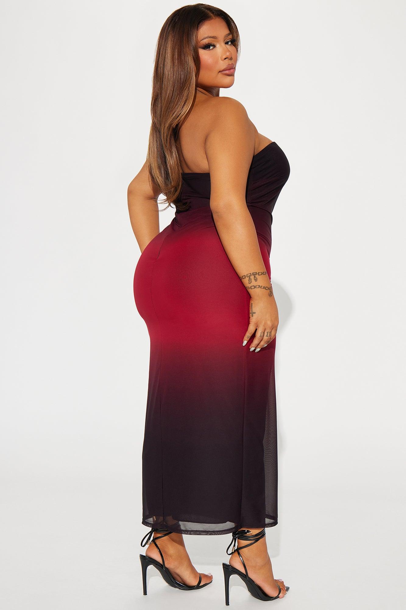 Amara Mesh Maxi Dress - Red/combo Product Image