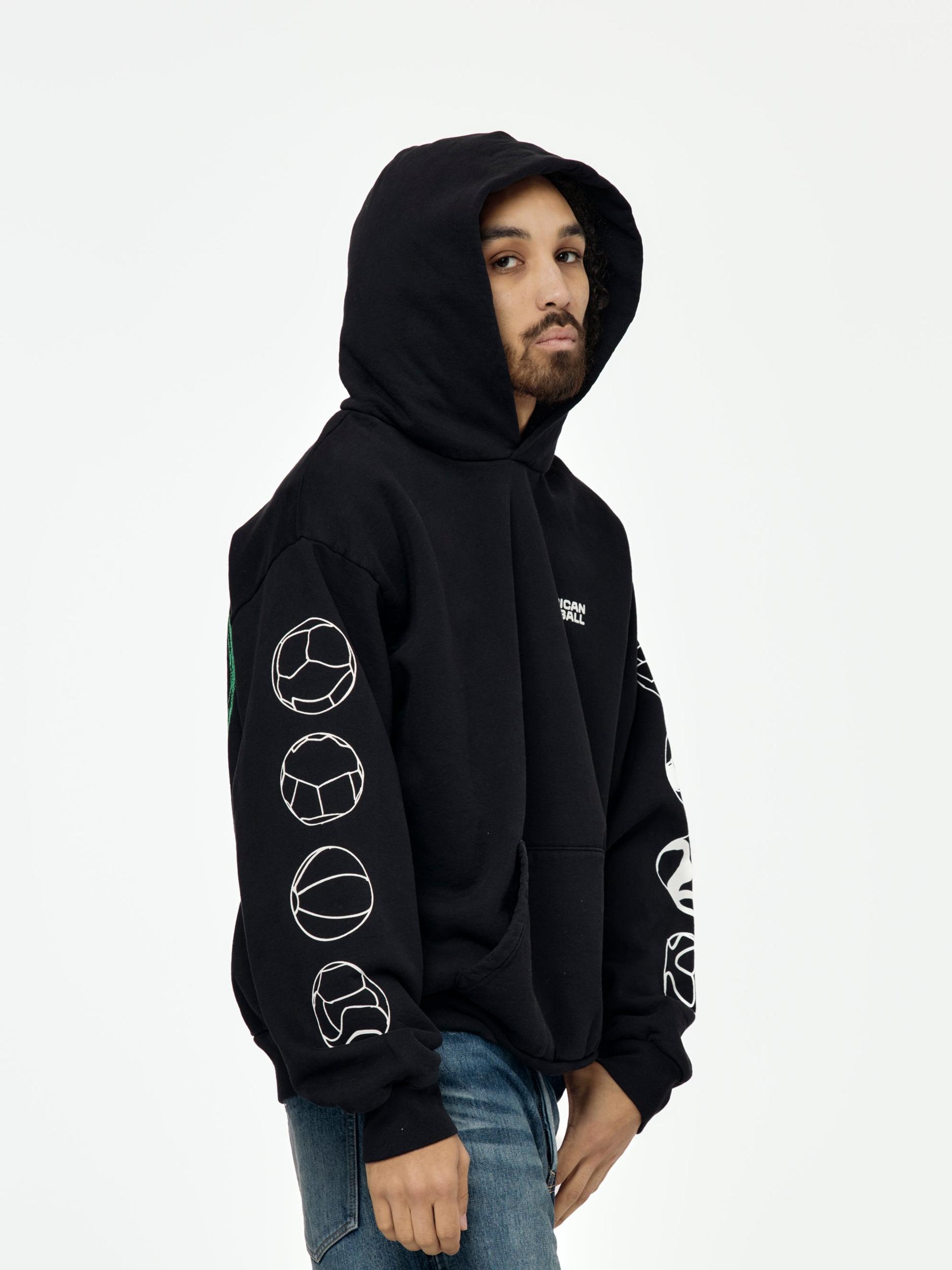 This is a Football Hoodie (Black) Product Image