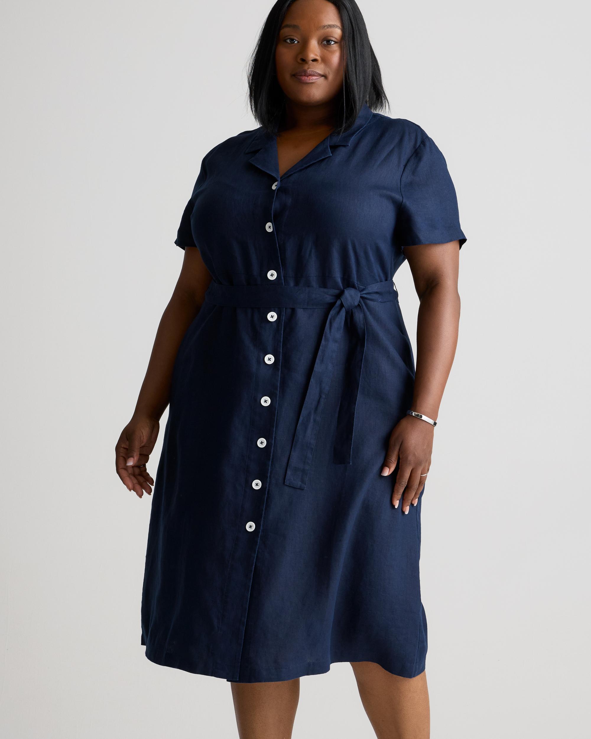 Quince | Women's 100% European Linen Button Front Dress Product Image