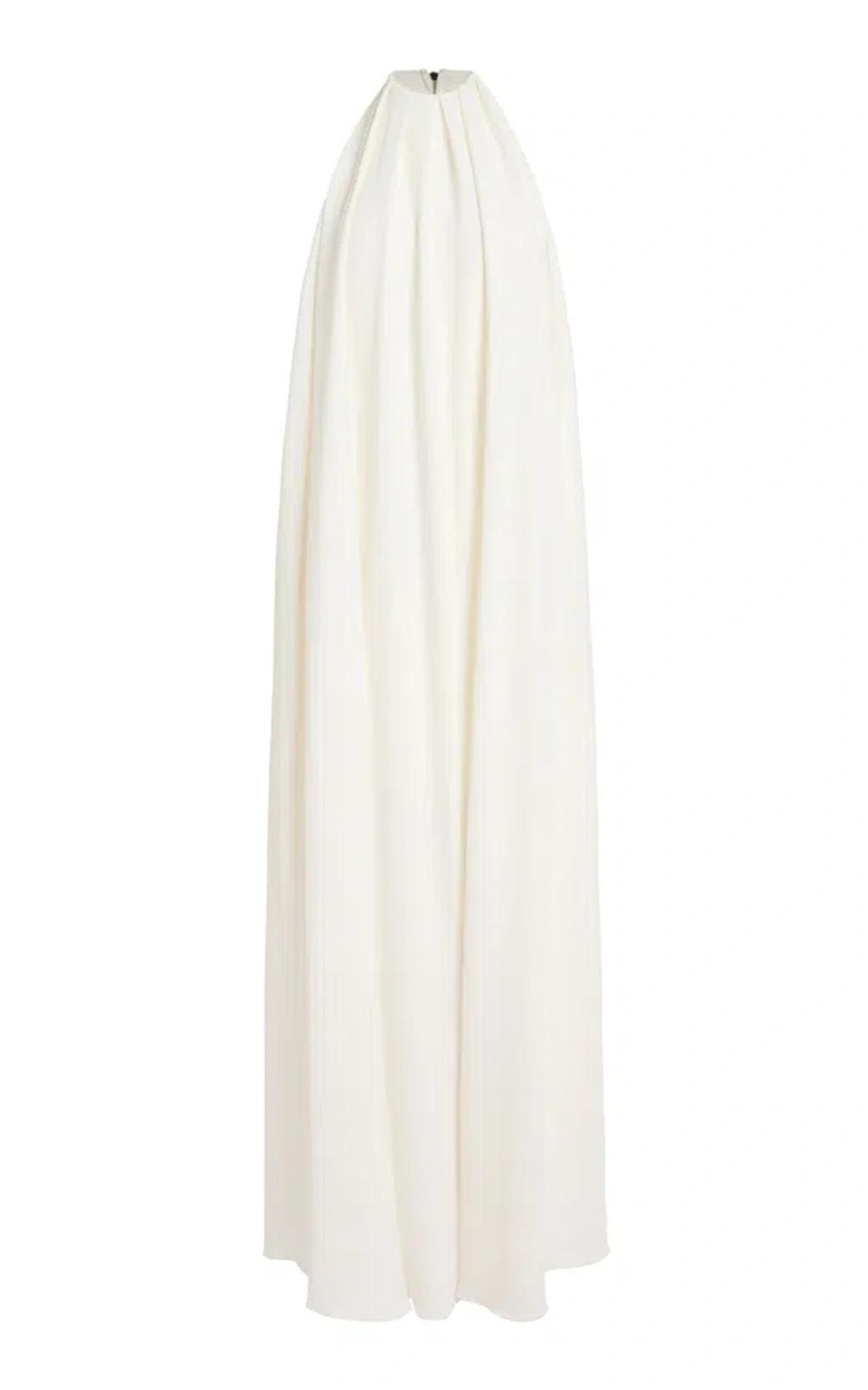 GIVENCHY Open-back Draped Cady Halterneck Maxi Dress In White Product Image