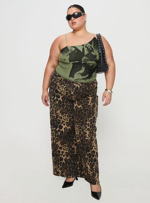 Pantar Low Rise Pants Leopard Curve Product Image