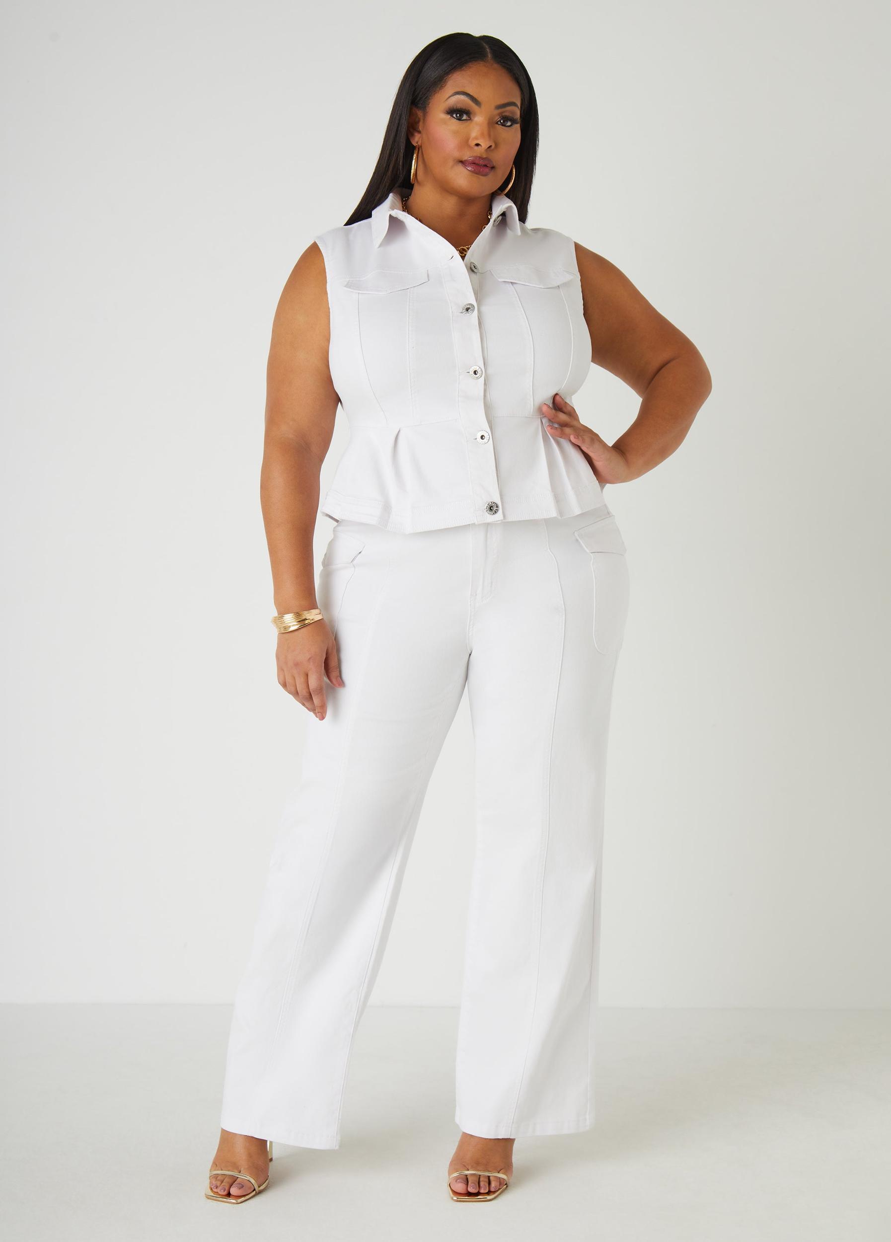 Tiered Peplum Denim Vest Product Image