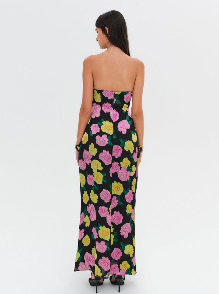 Madison Strapless Maxi Dress — Black Product Image