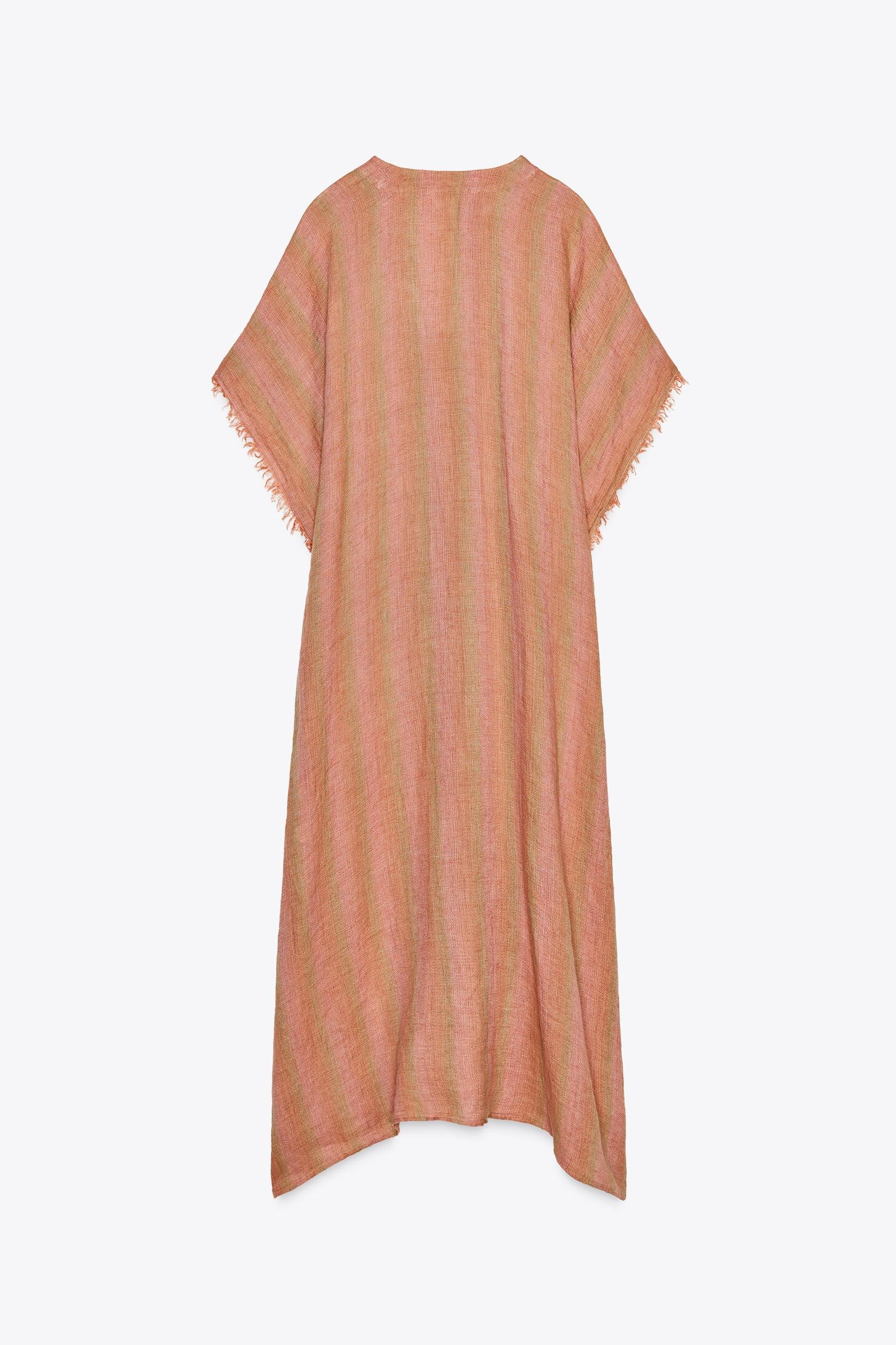 100% LINEN MULTI-POSITION KAFTAN DRESS ZW COLLECTION Product Image