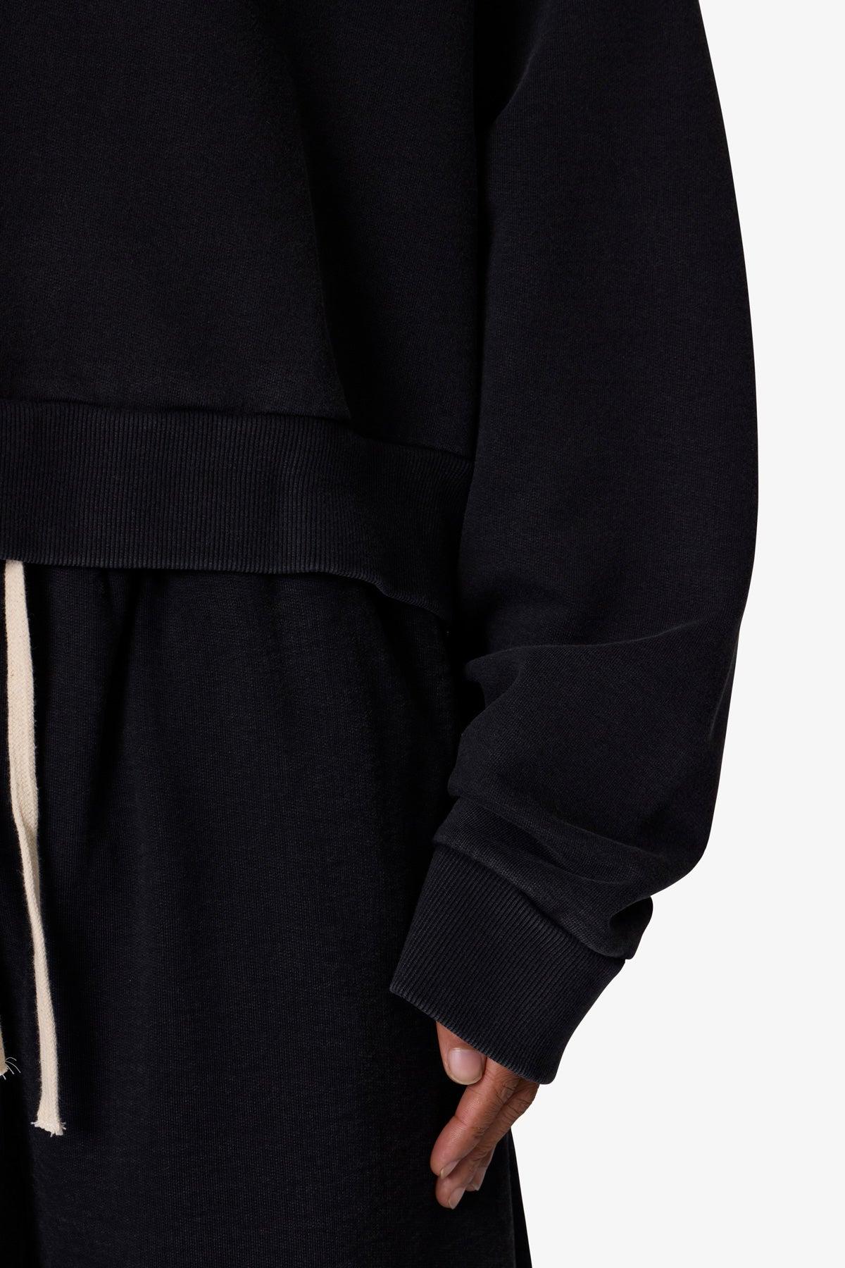 Cropped Crewneck - Washed Black Product Image