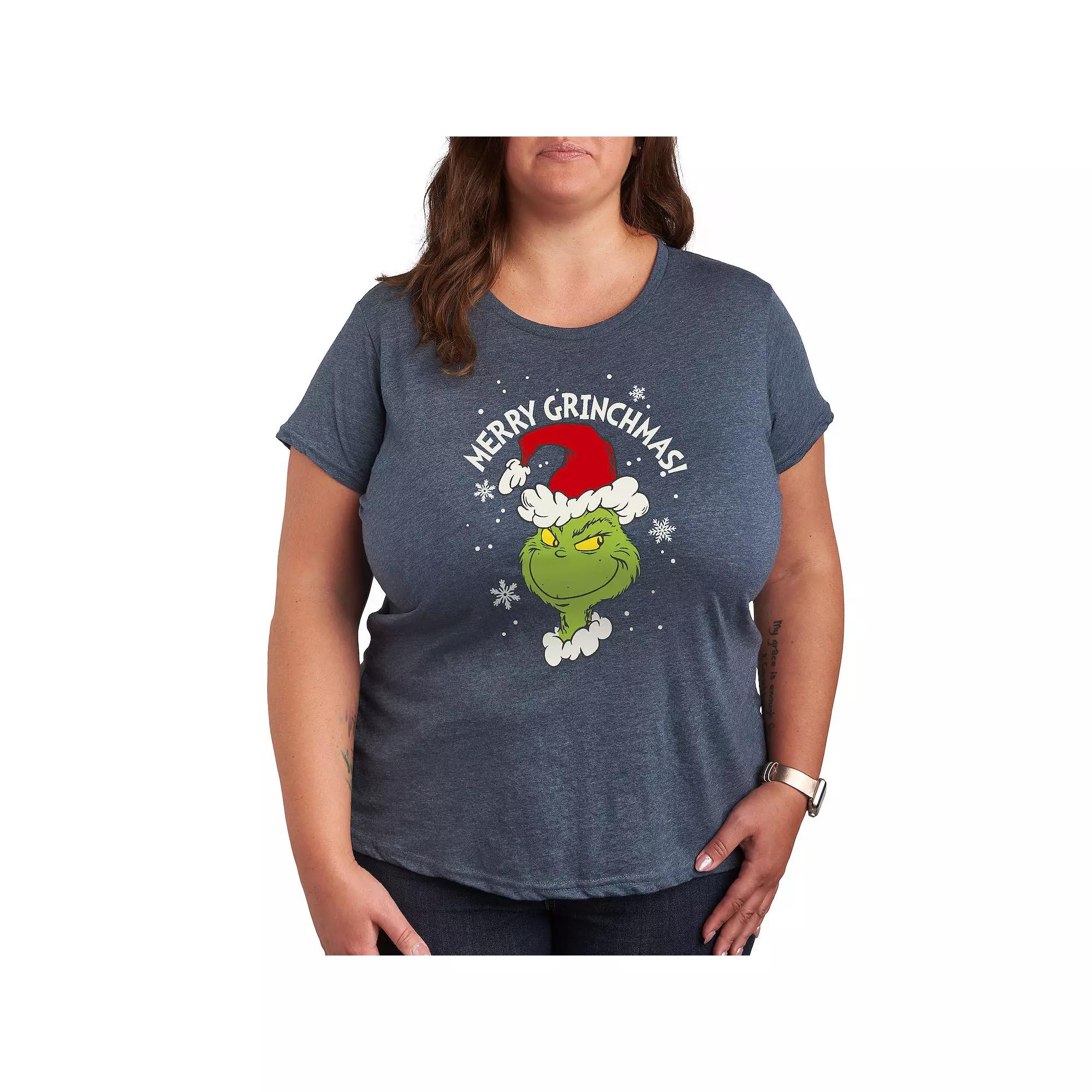 Plus Dr. Seuss The Grinch Merry Grinchmas Graphic Tee, Women's,  Product Image