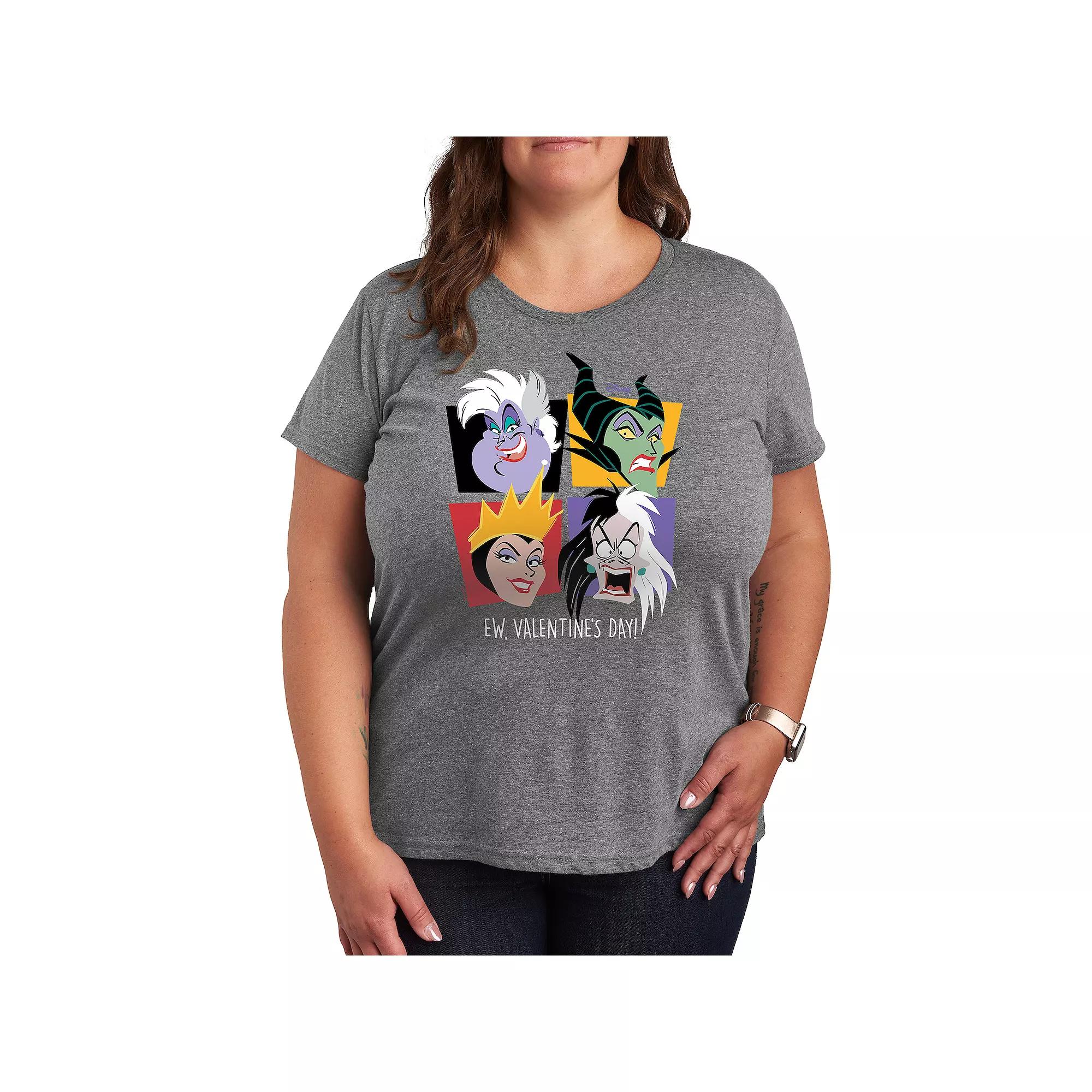 Disney's Villains Ew Valentines Plus Graphic Tee, Women's,  Product Image