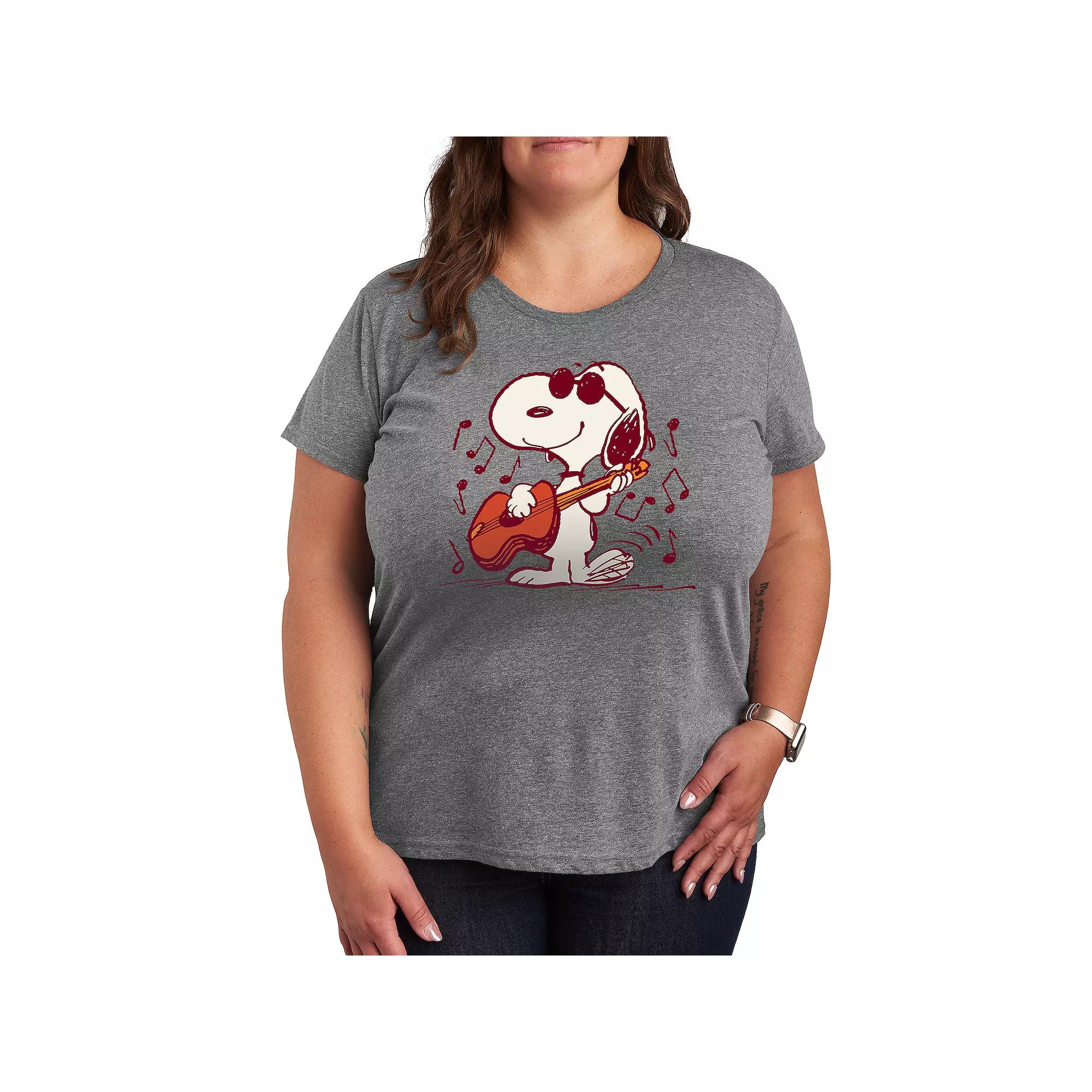 Plus Peanuts Snoopy Joe Cool Guitar Graphic Tee, Women's,  Product Image
