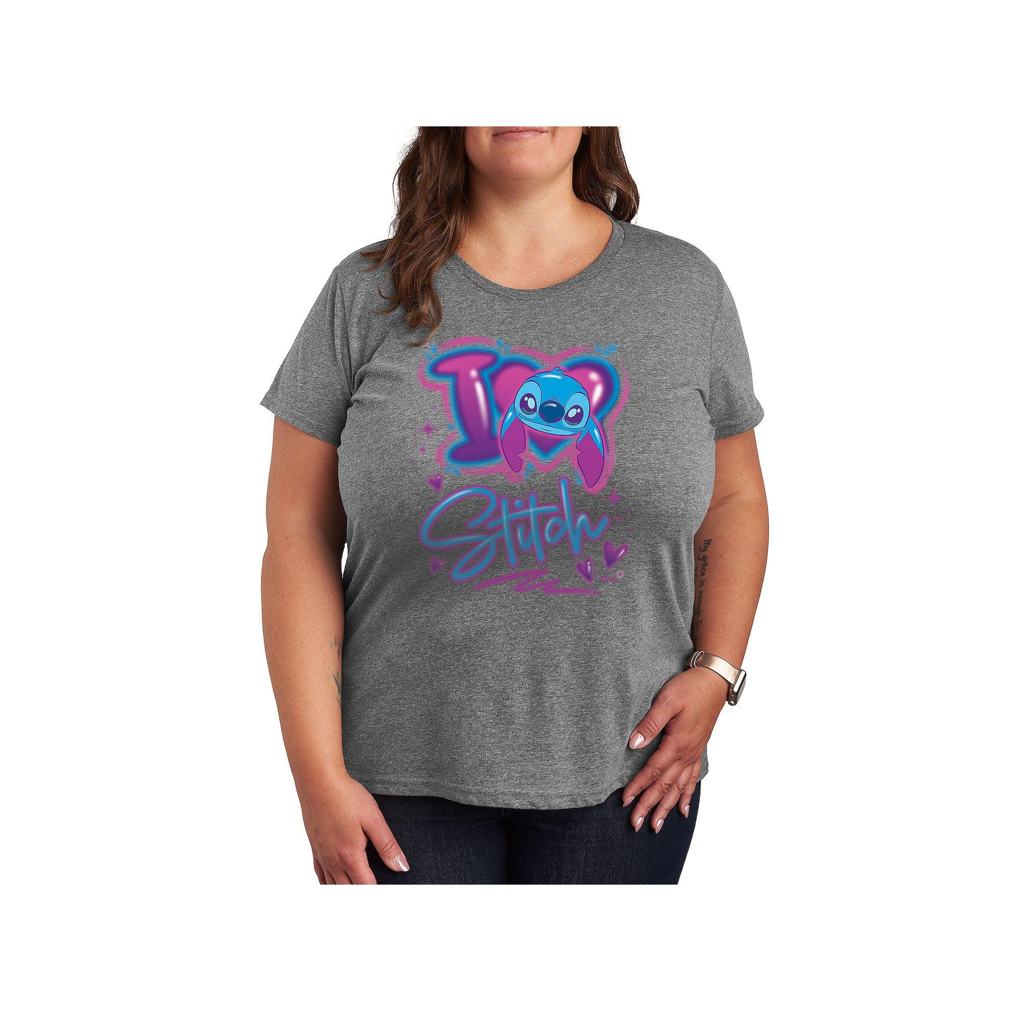 Disney's Lilo & Stitch Plus I Love Stitch Graphic Tee, Women's,  Product Image