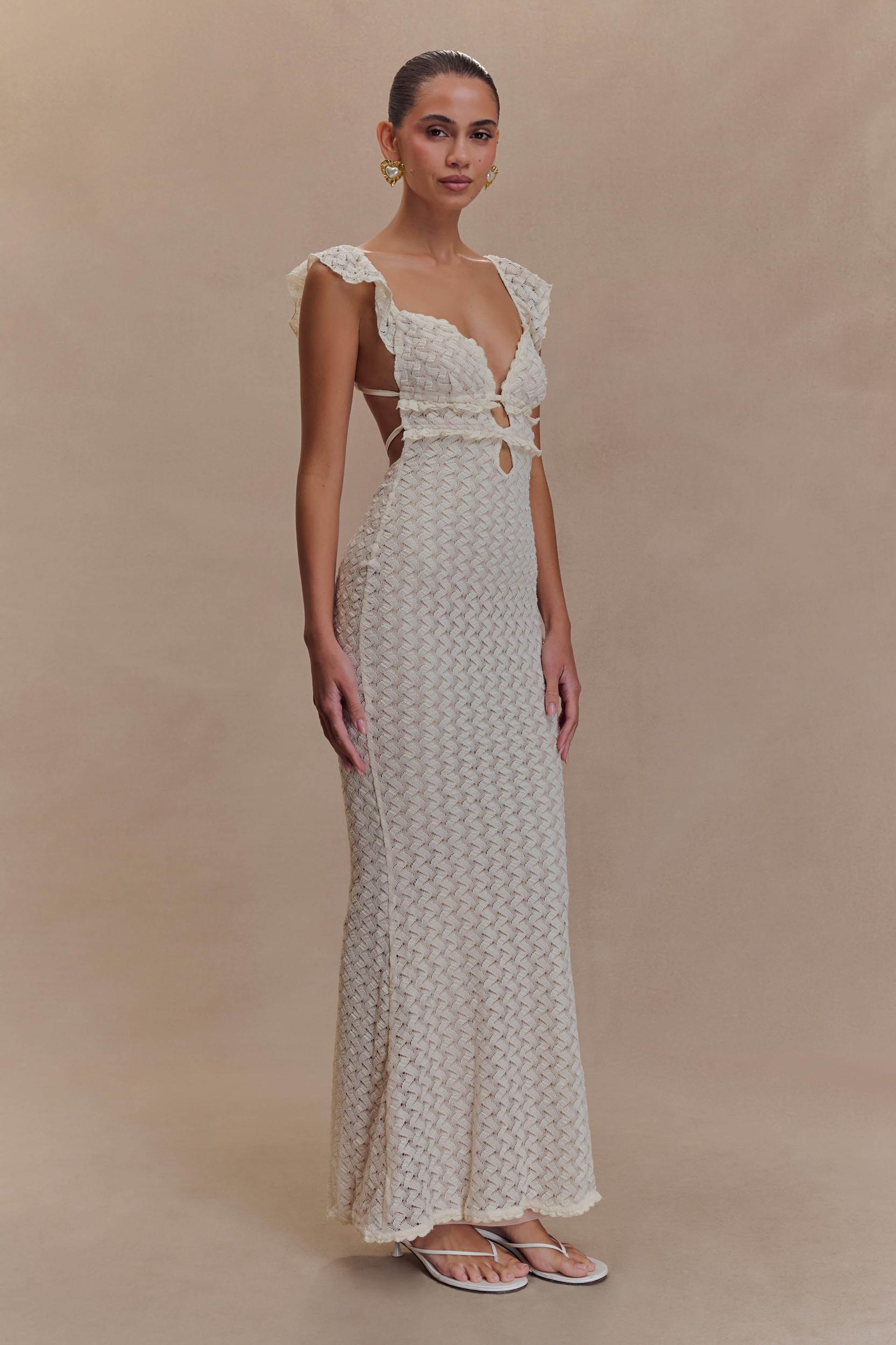 Ezra Lace Maxi Dress - Ivory Product Image