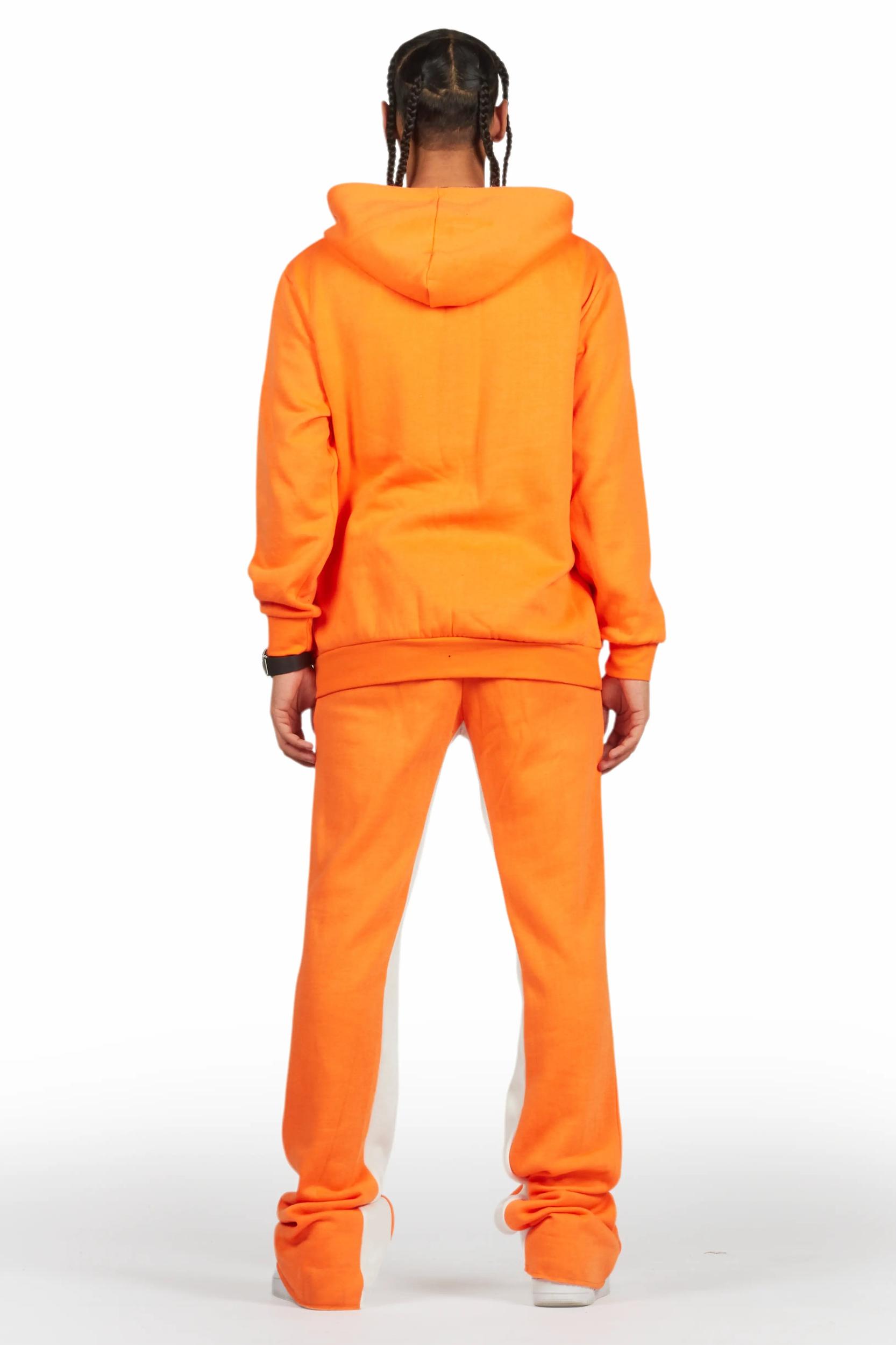 Raffer Orange Hoodie Baggy Fit Pant Track Set Male Product Image