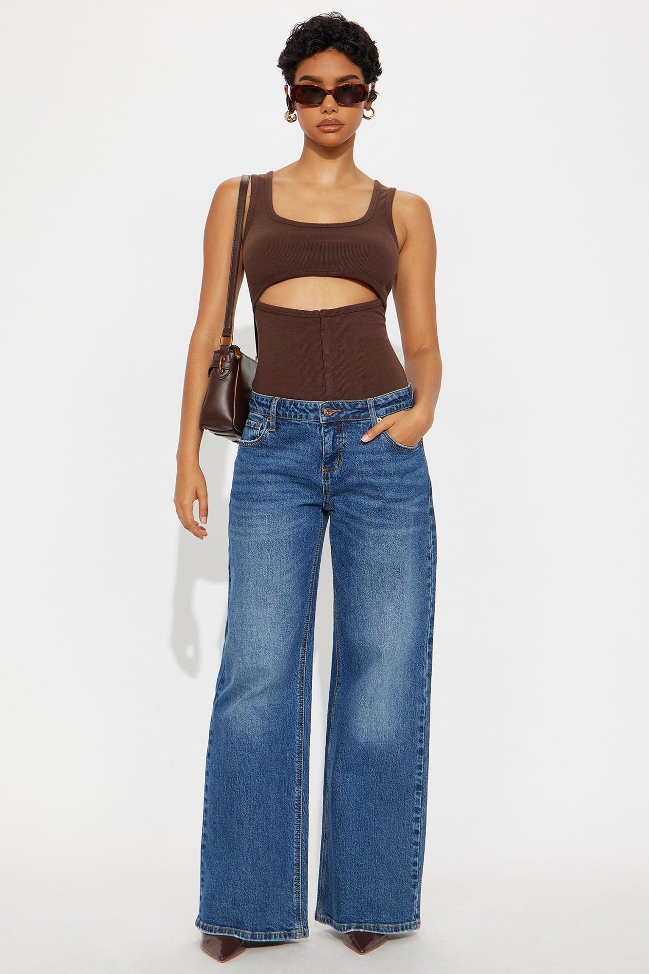 Liora Cut Out Ribbed Tank Top - Brown Female Product Image