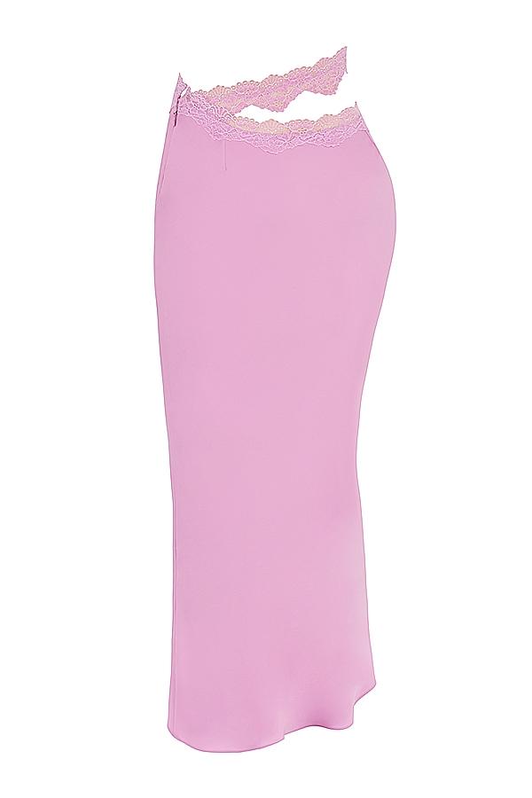 Mathilda  pink lace trim maxi skirt Product Image