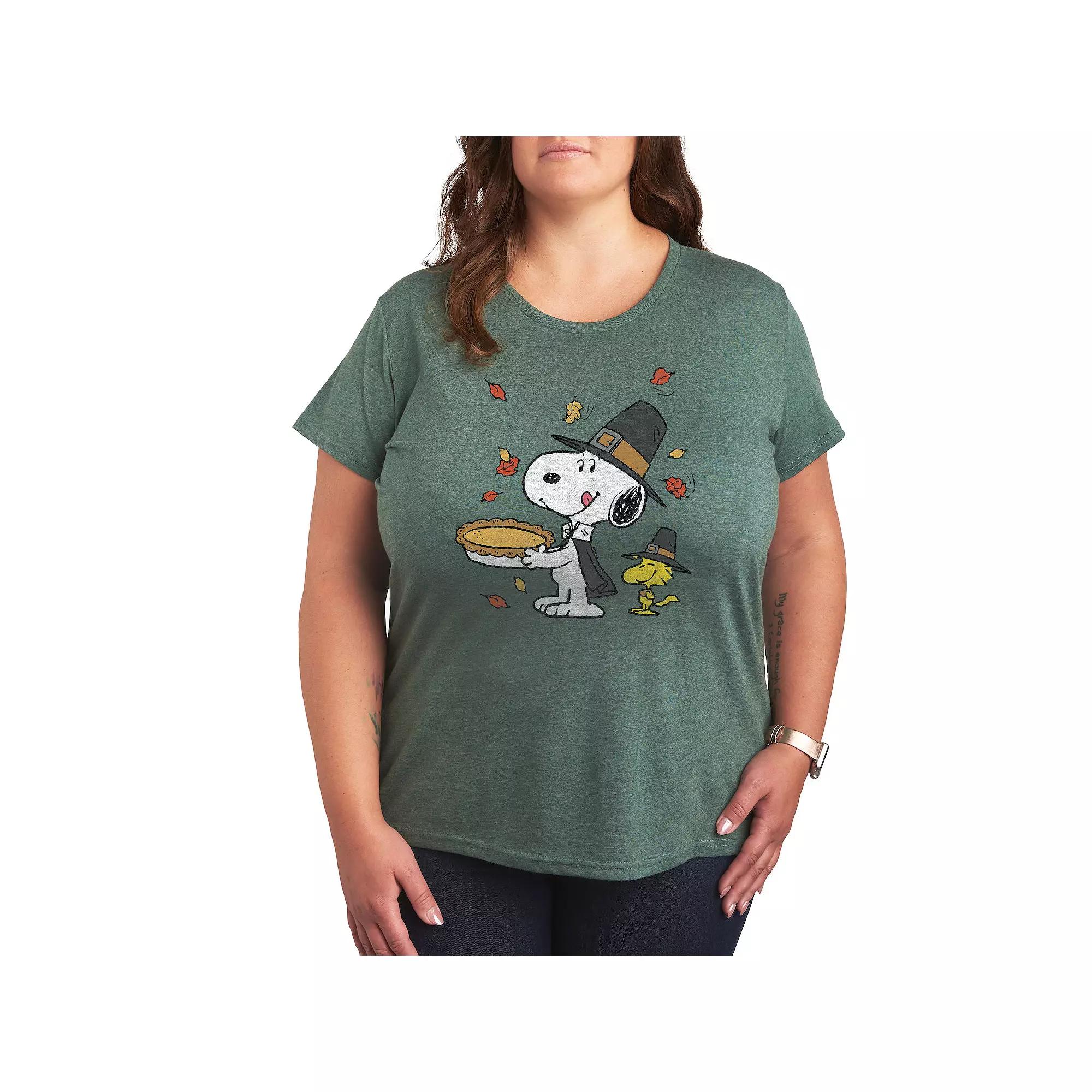 Women's Peanuts Snoopy & Woodstock Thanksgiving Scene Graphic Tee, Girl's,  Product Image