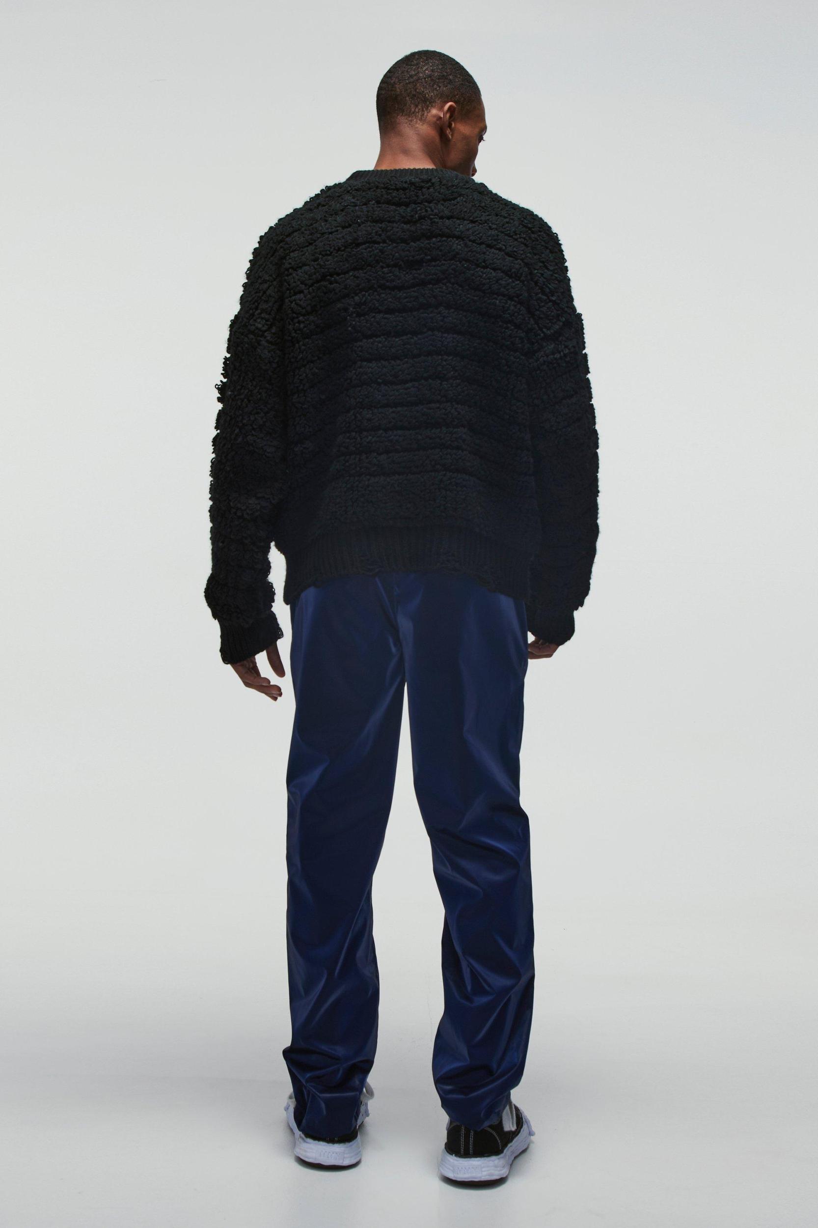 Straight Fit Liquid Nylon Pants | boohooMAN USA Product Image