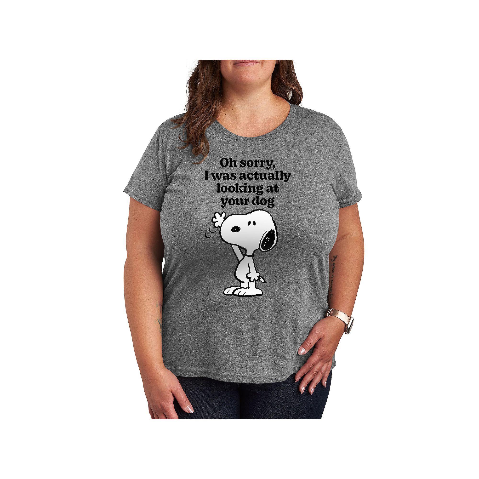 Plus Peanuts Snoopy Looking At Your Dog Graphic Tee, Women's,  Product Image