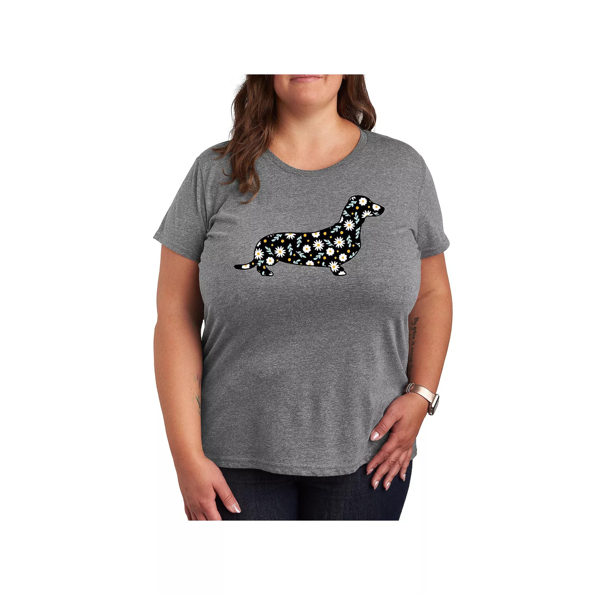 Plus Daisy Fill Dachshund Graphic Tee, Women's,  Product Image