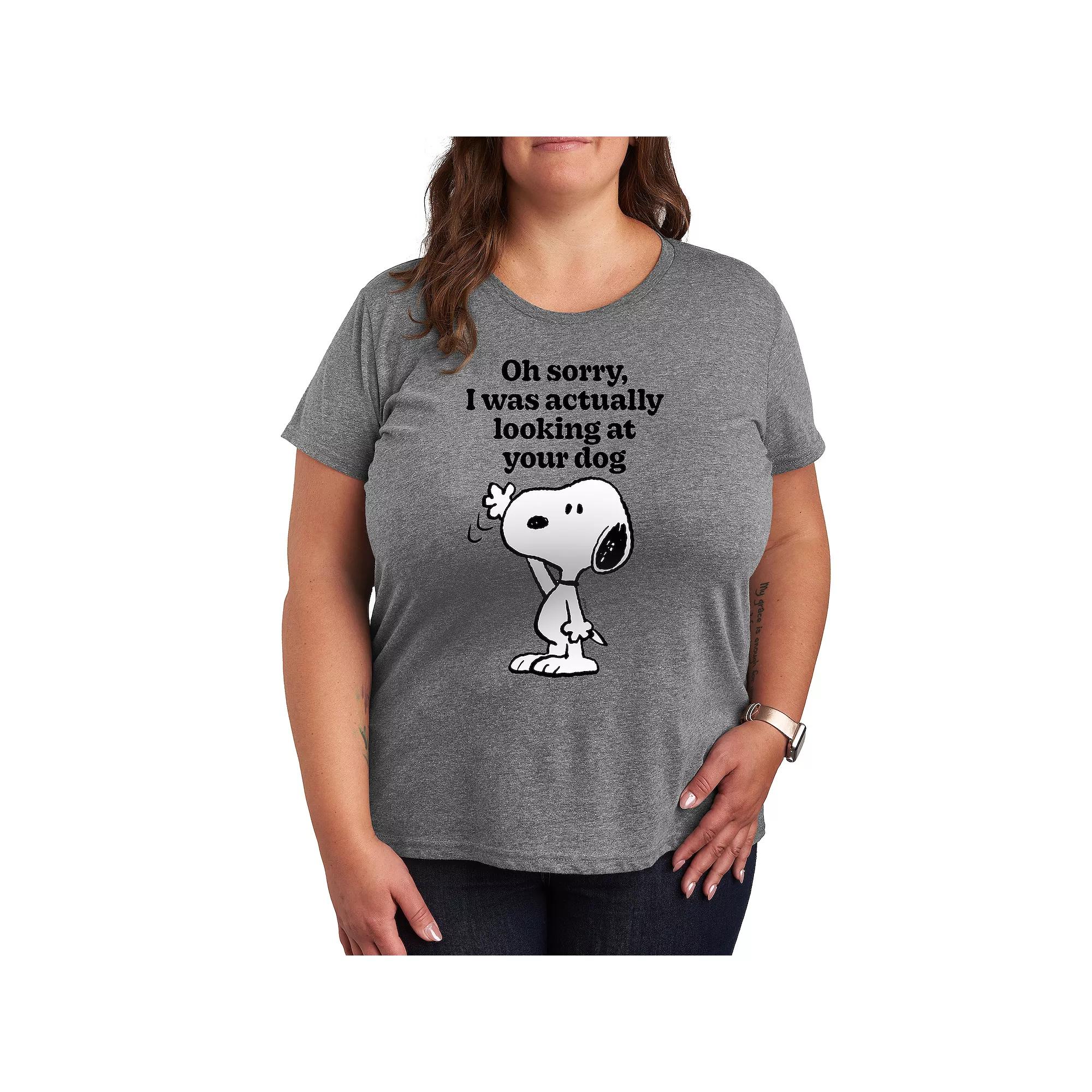 Plus Peanuts Snoopy Looking At Your Dog Graphic Tee, Women's,  Product Image