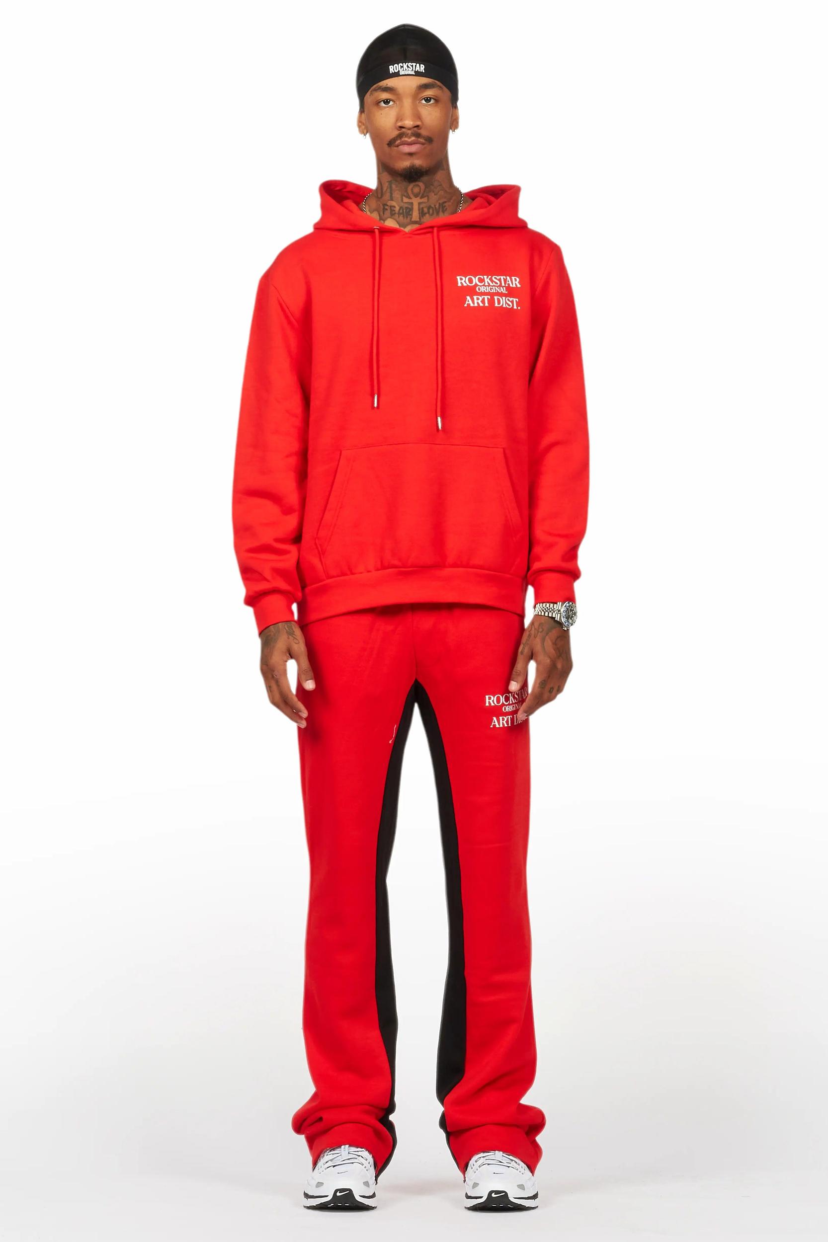 Briggs Red Hoodie/Baggy Fit Pant Set Male Product Image