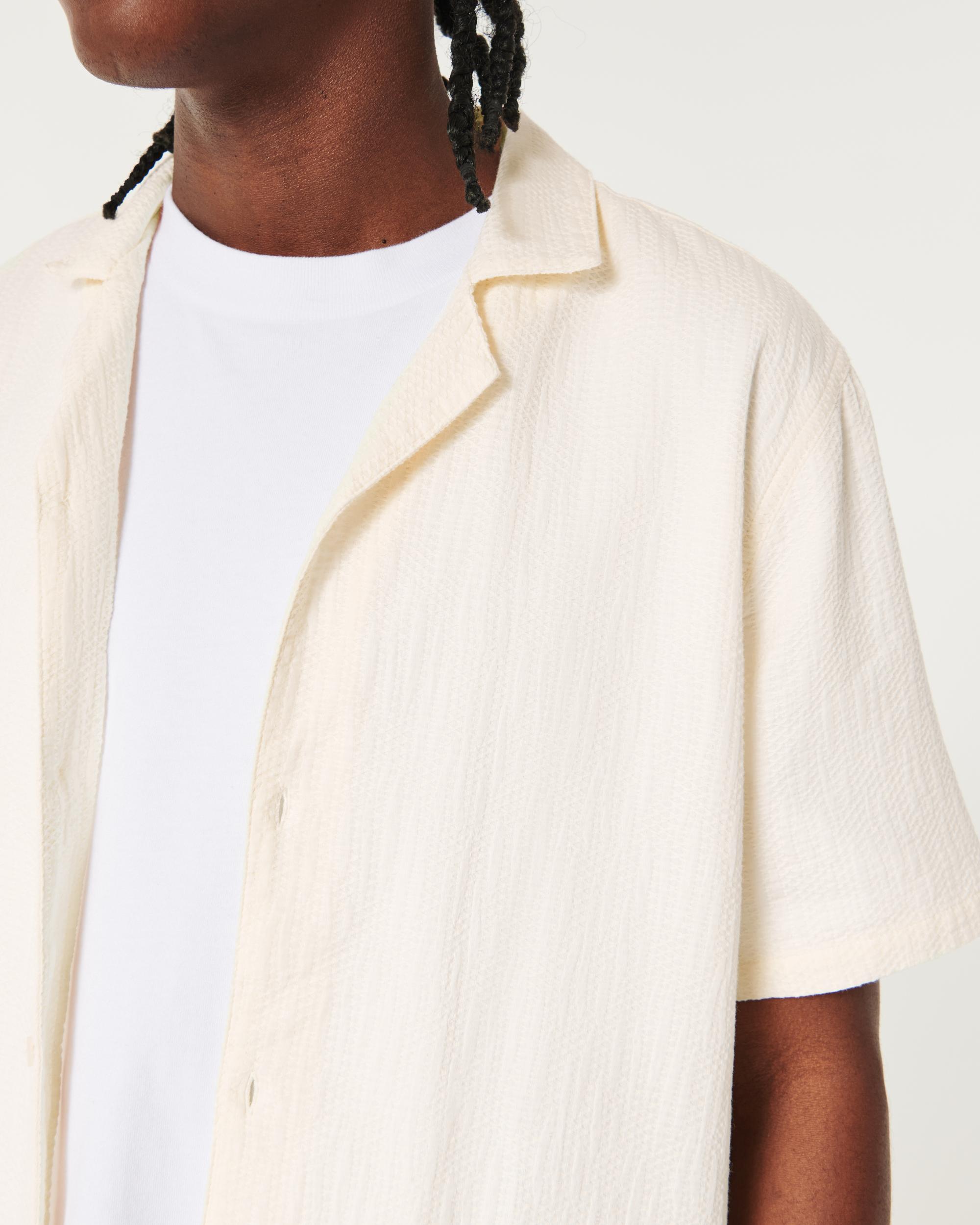 Relaxed Textured Short-Sleeve Shirt Product Image