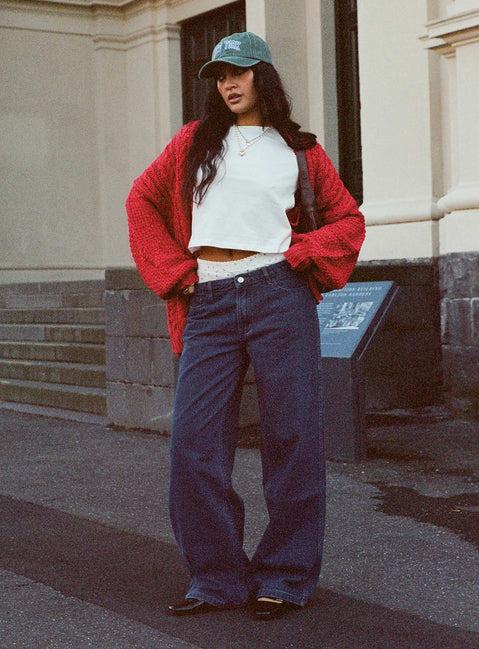 Maryanne Mid Rise Straight Leg Jeans Dark Wash Product Image