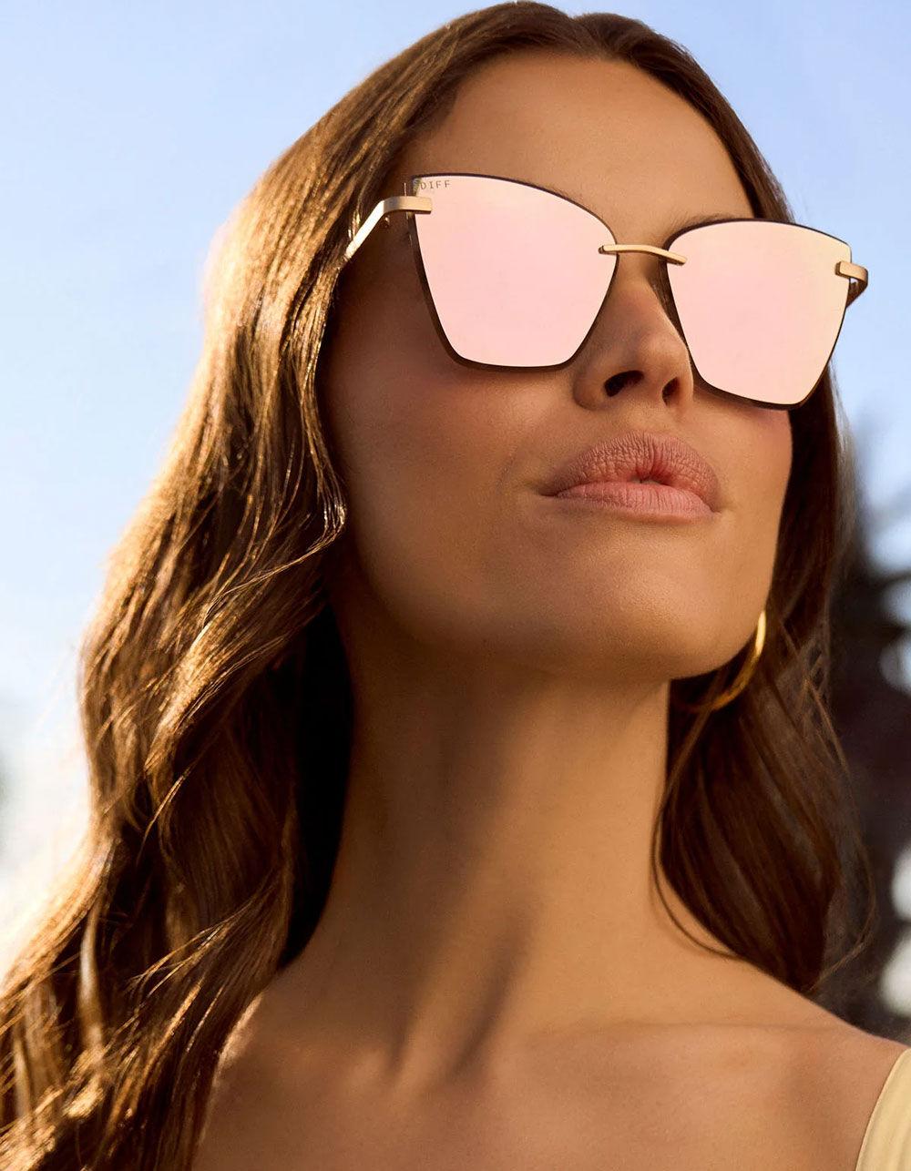 DIFF EYEWEAR Becky V Sunglasses - ROSE GOLD Product Image