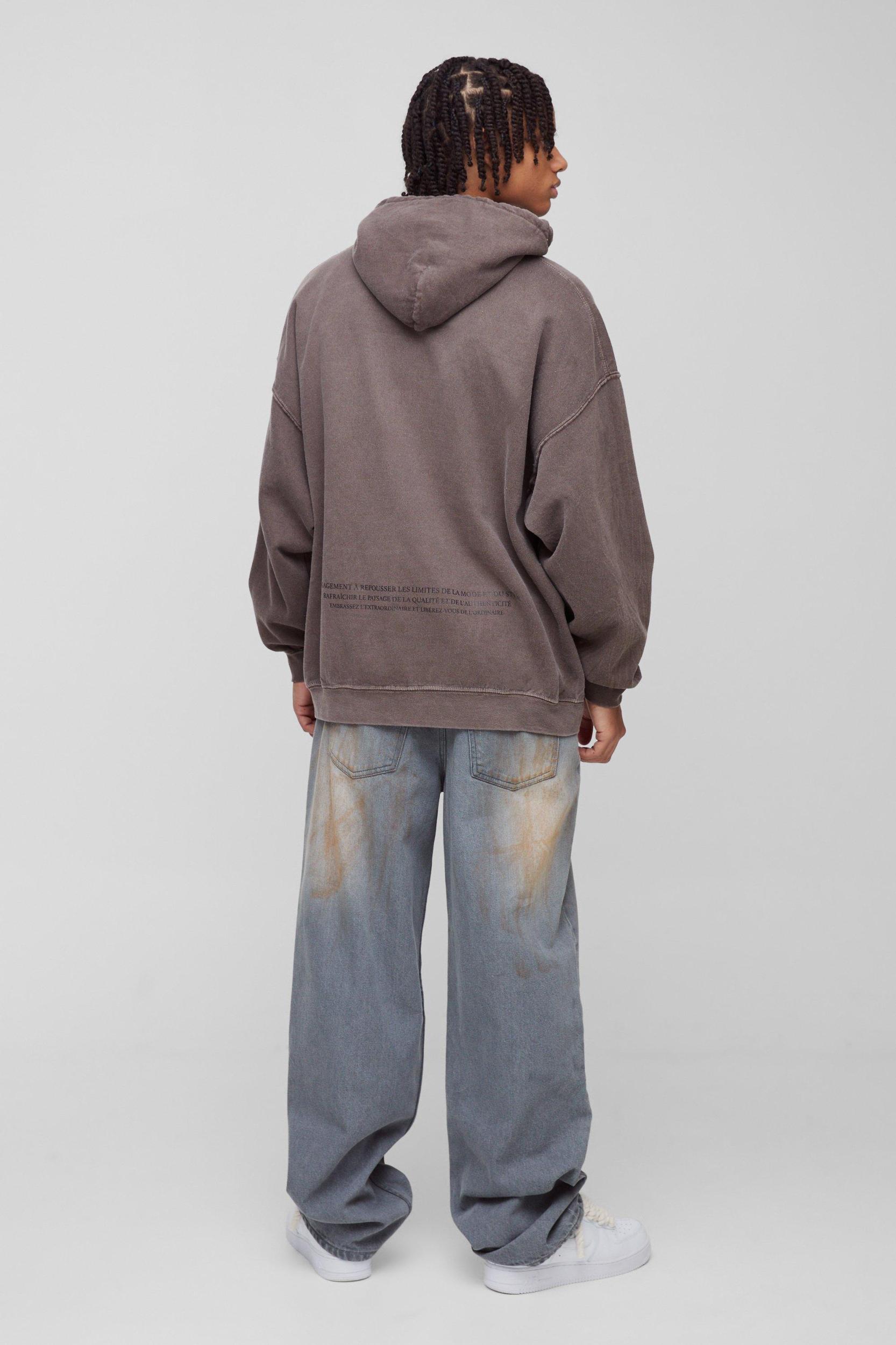 Oversized Renaissance Box Graphic Washed Hoodie | boohooMAN USA Product Image