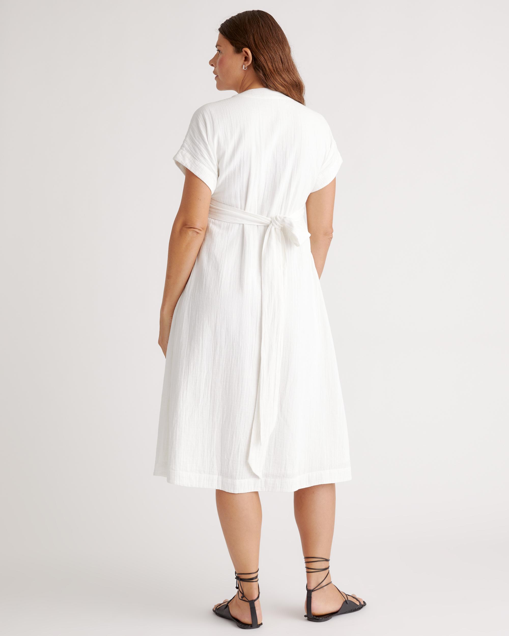 Quince | Women's Gauze Maternity Midi Dress Size XL, Organic Cotton Product Image
