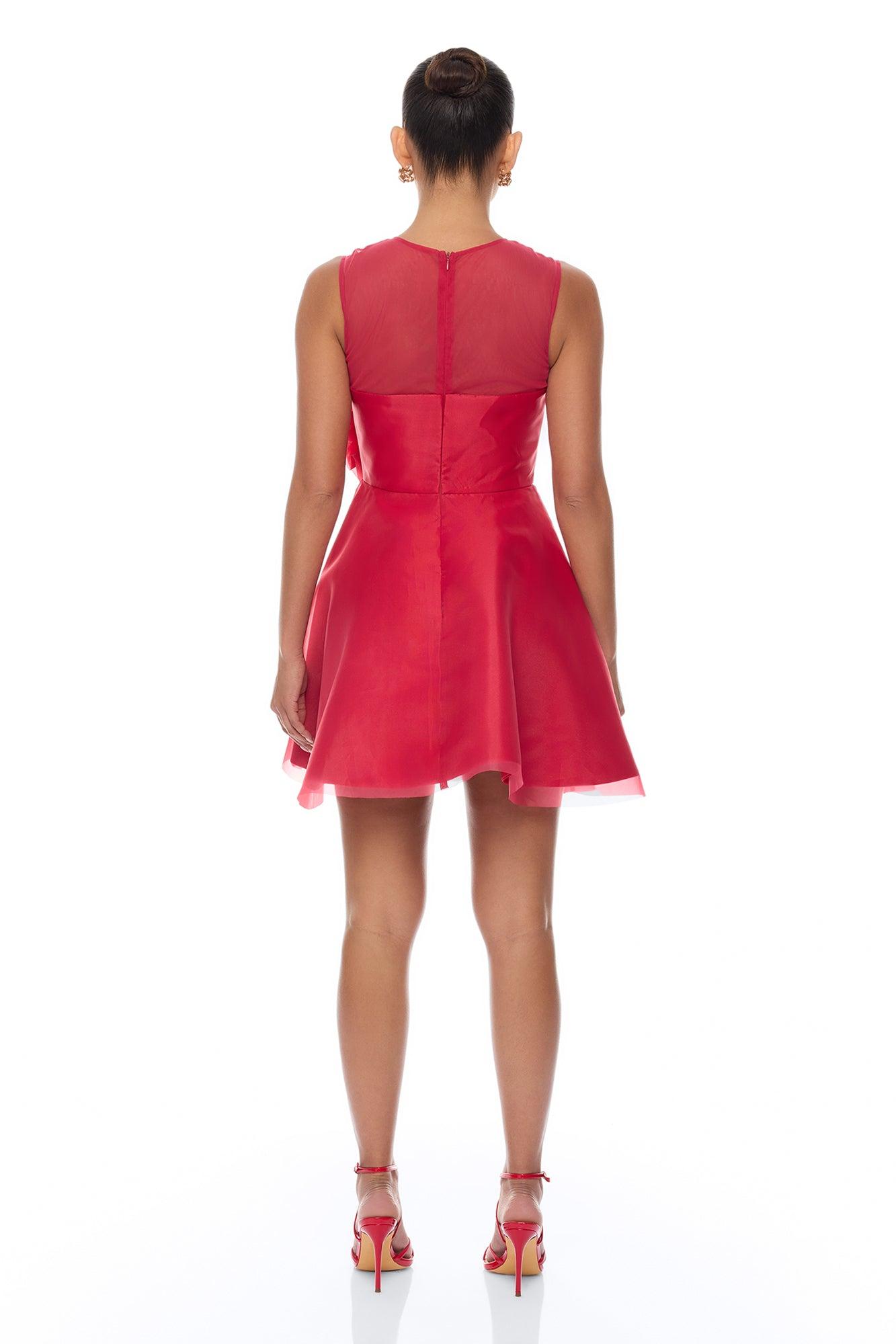 In Love Floral Applique Mini Dress - Red Female Product Image