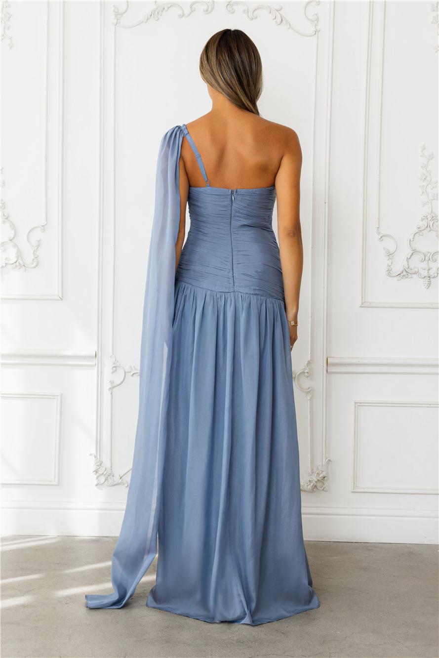 Silver Breeze One Shoulder Maxi Dress Slate Product Image