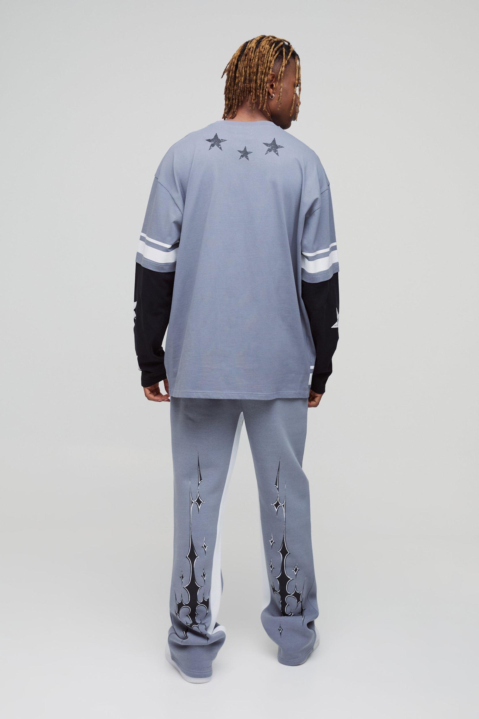 Tall Oversized Limited Print Faux Layer T-shirt | boohooMAN USA Product Image