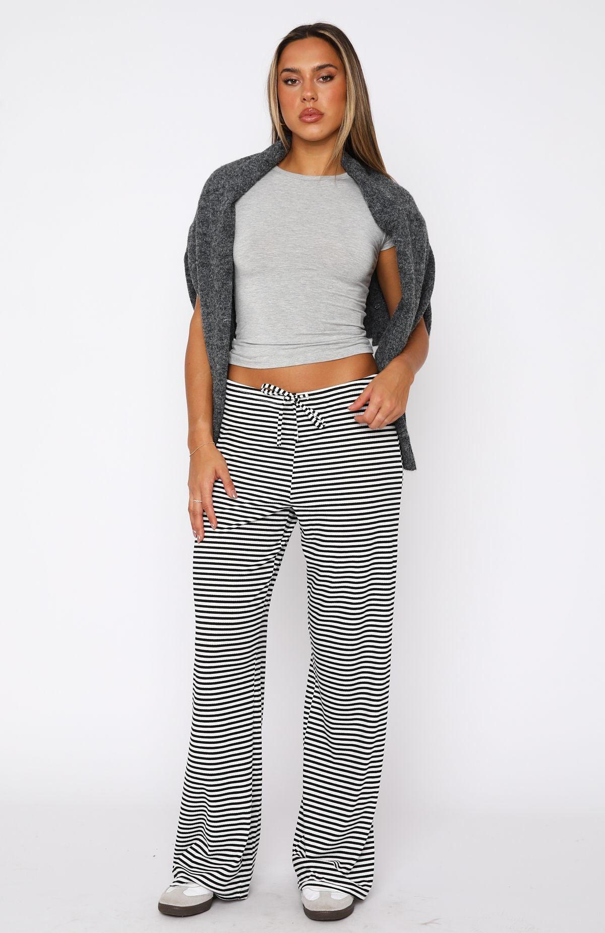 Should Have Known Pants Black/White Stripe Product Image