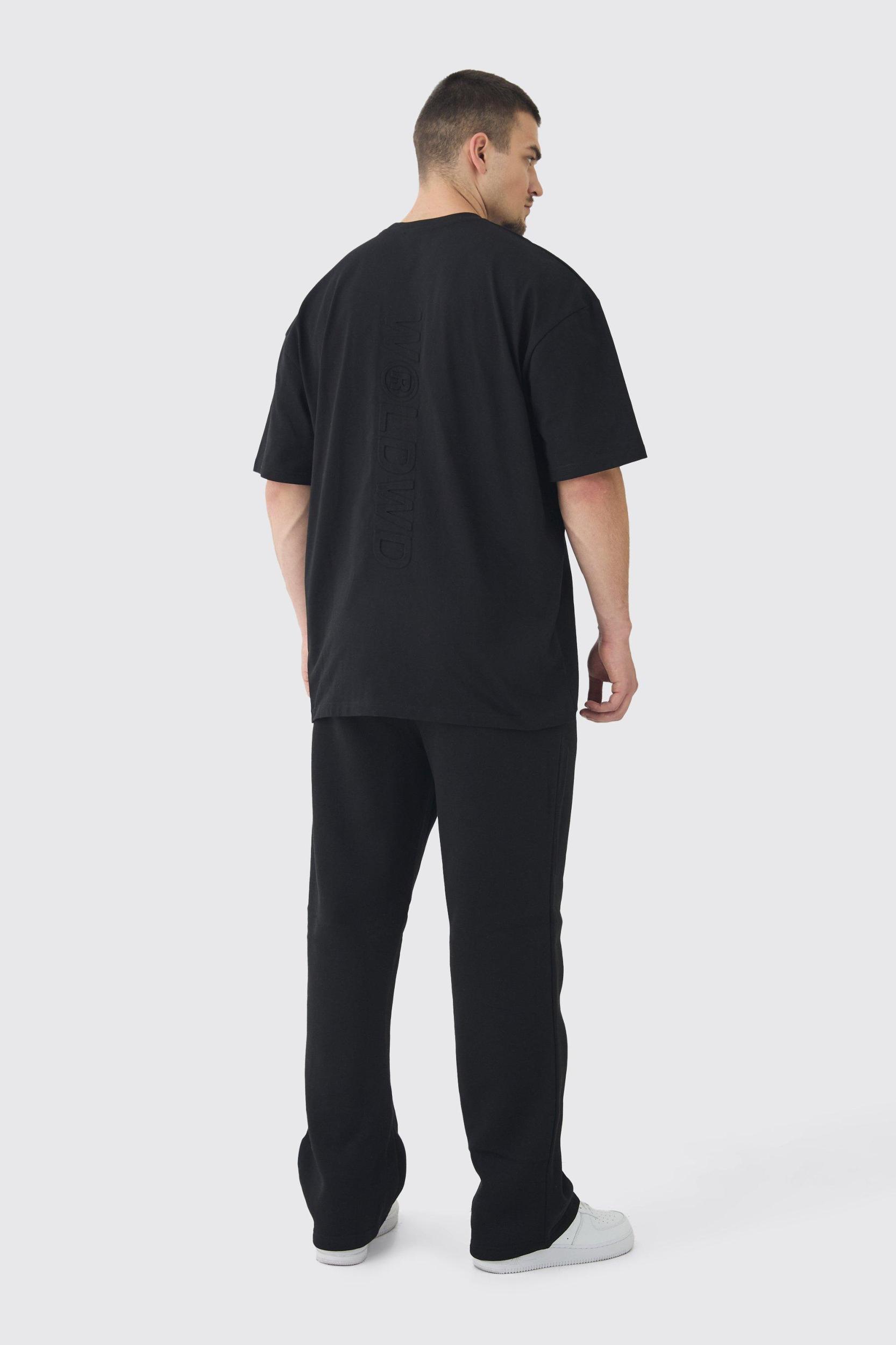 Tall Oversized Worldwide Embossed T-Shirt | boohooMAN USA Product Image