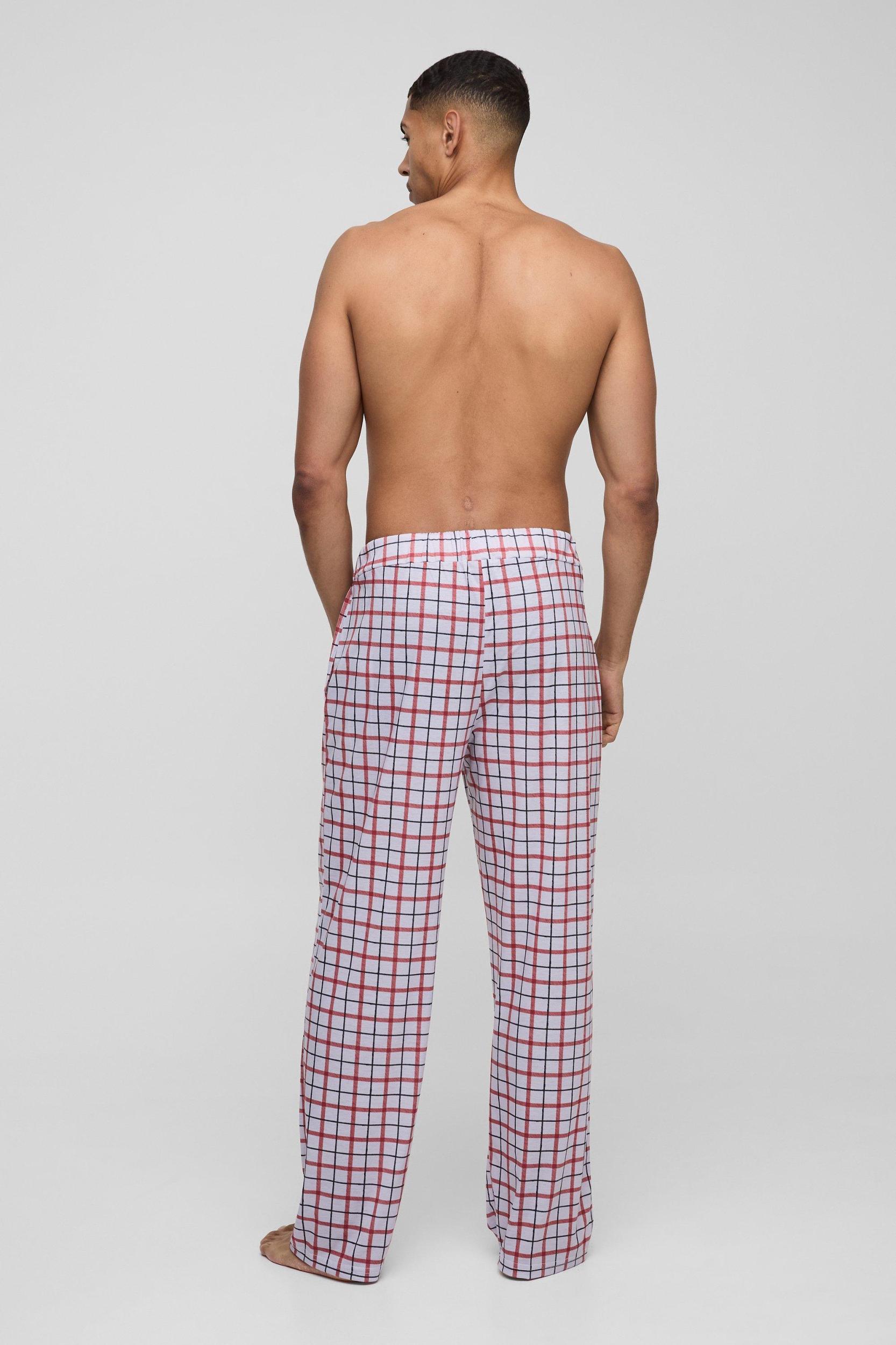 Relaxed Plaid Lounge Sweatpants | boohooMAN USA Product Image