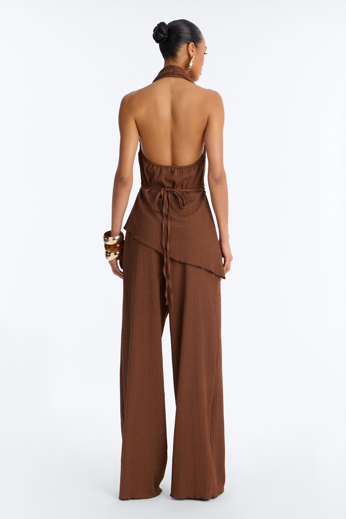 Evelyn Halter Pant Set - Mocha Female Product Image