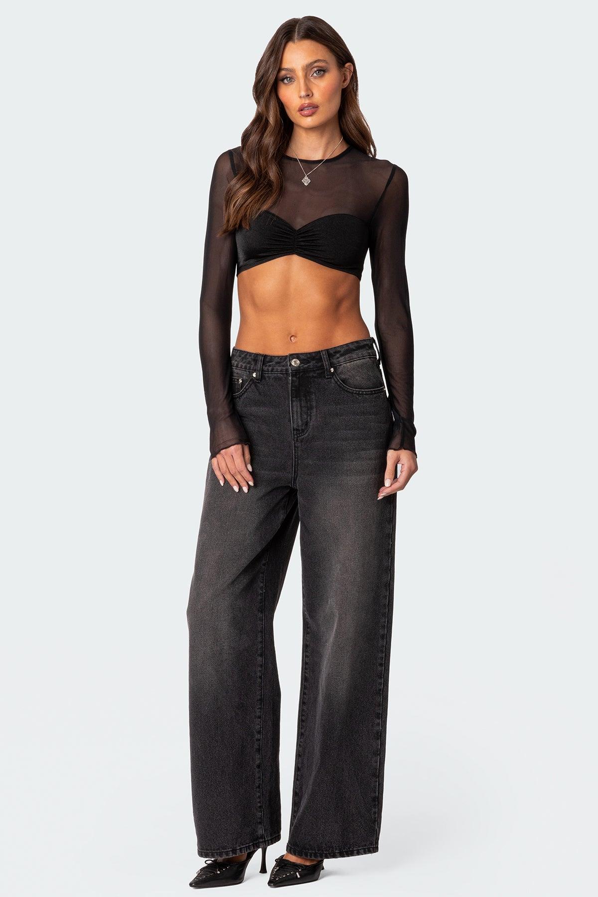 Night Out Sheer Crop Top Product Image