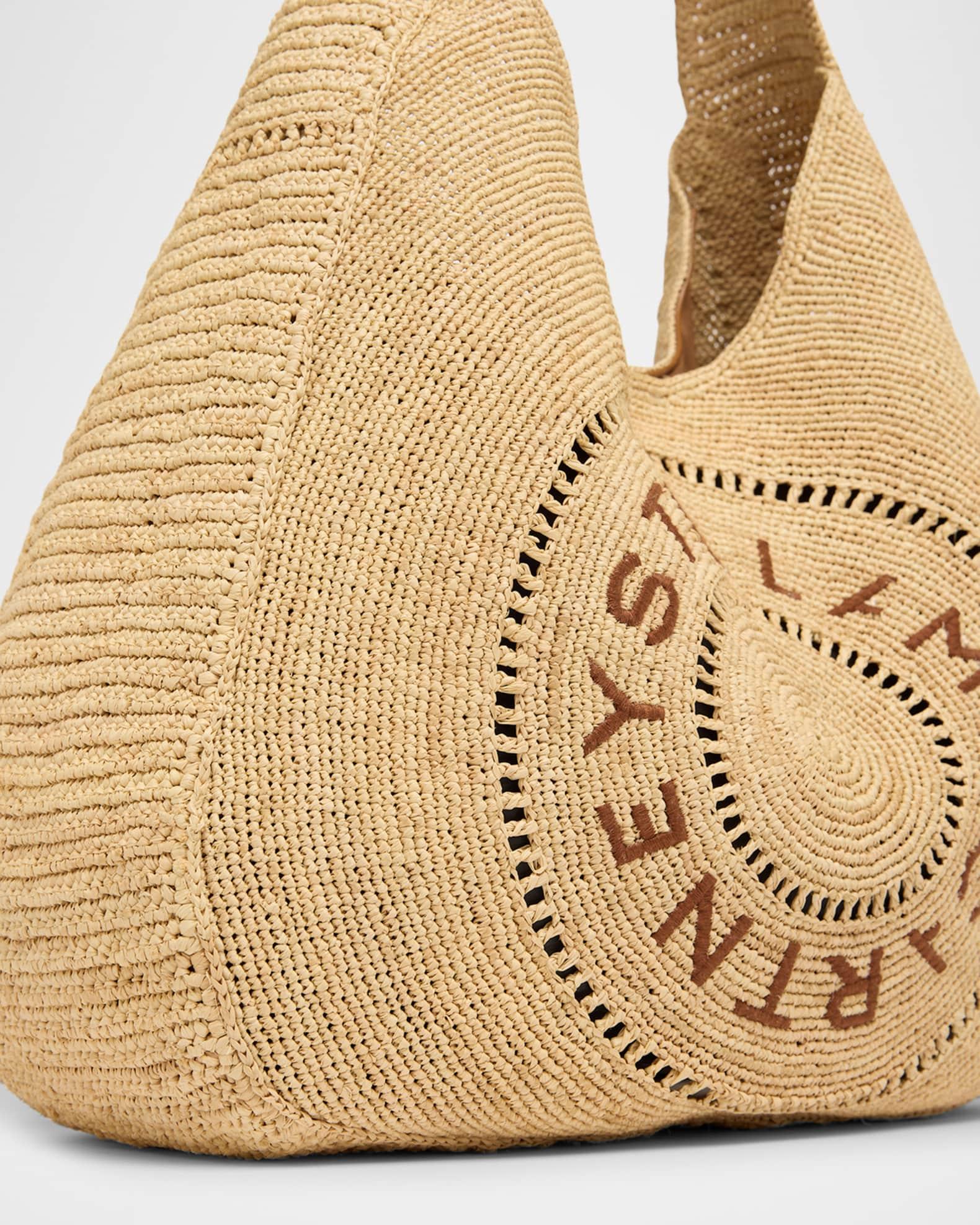 Small Logo Crochet Raffia Hobo Bag Product Image