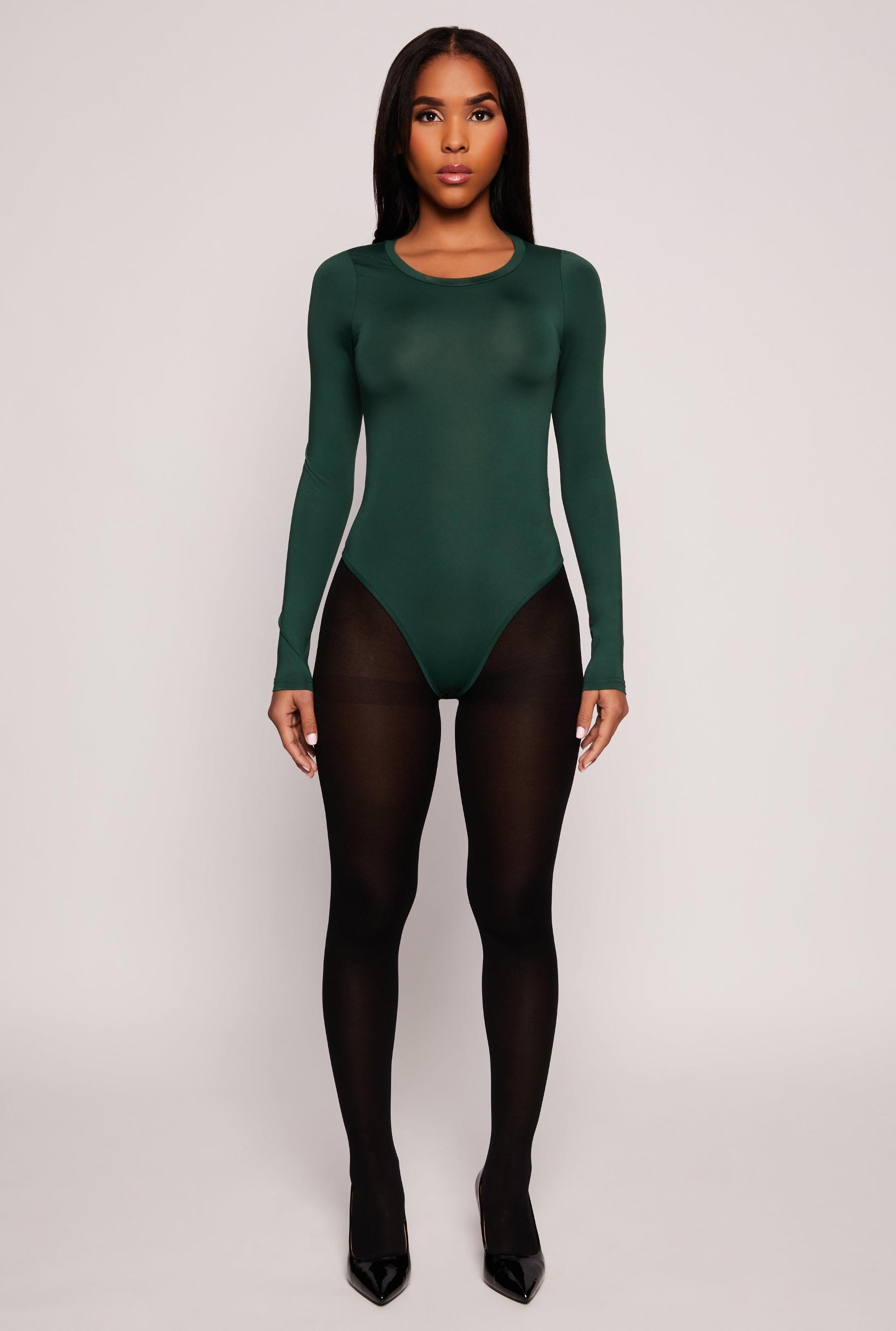 Womens Daisy Long Sleeve Crew Neck Bodysuit Product Image