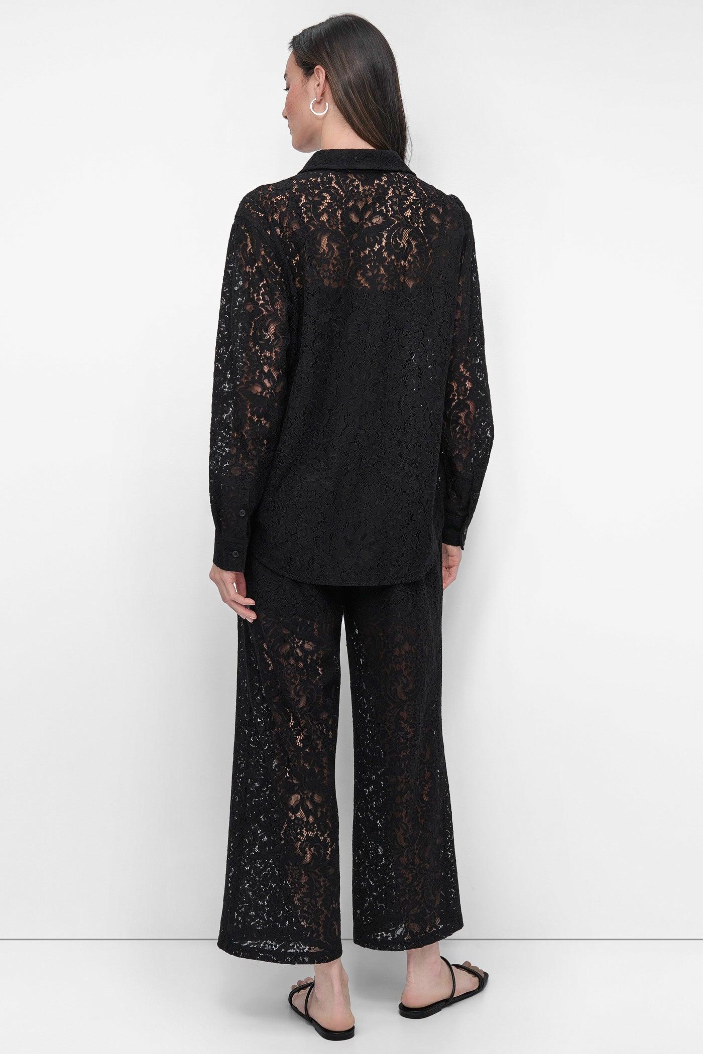 CROPPED LACE STRAIGHT LEG TROUSER Product Image