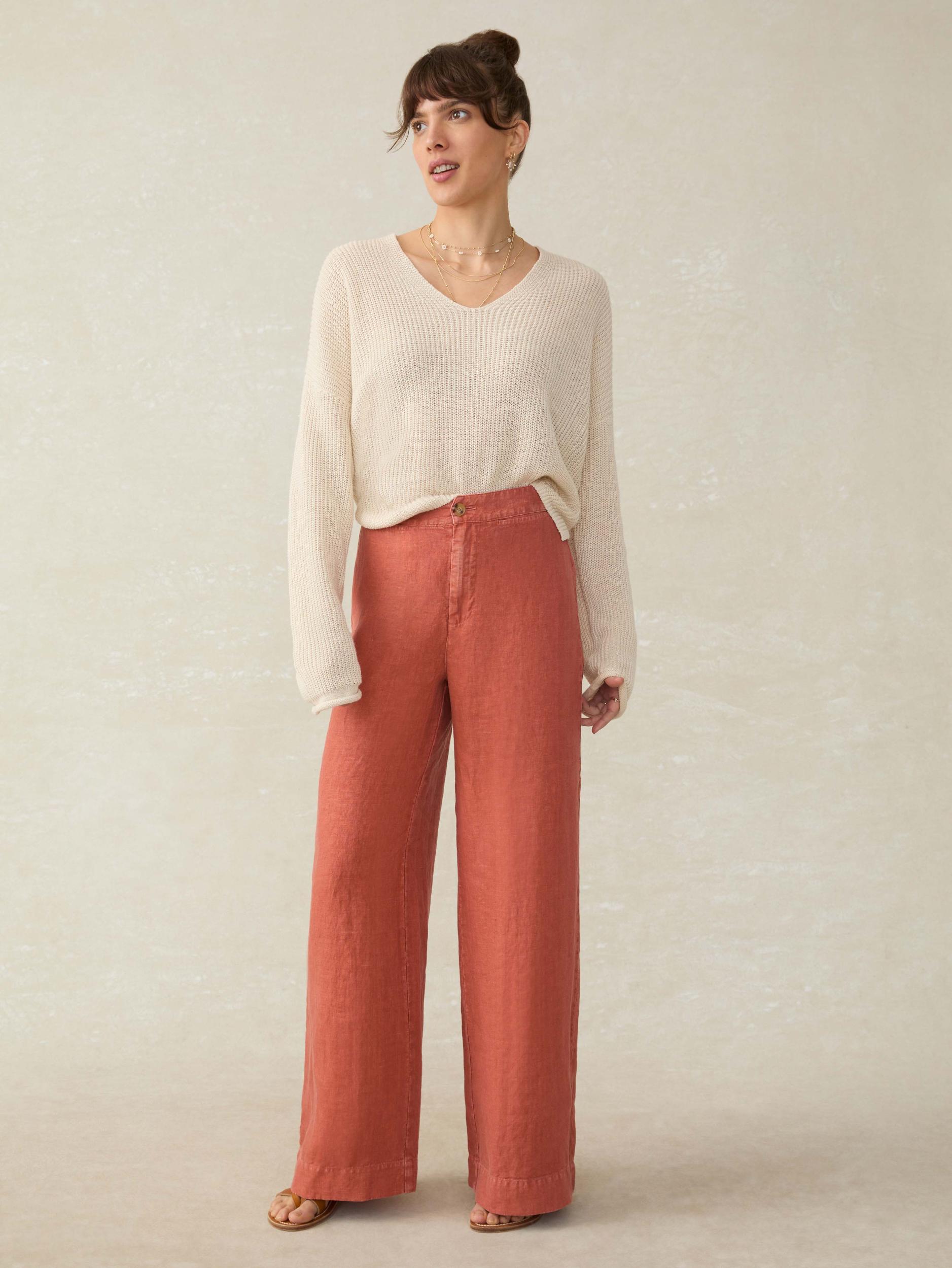 Sun Strider Linen Pant - Red Rock Female Product Image