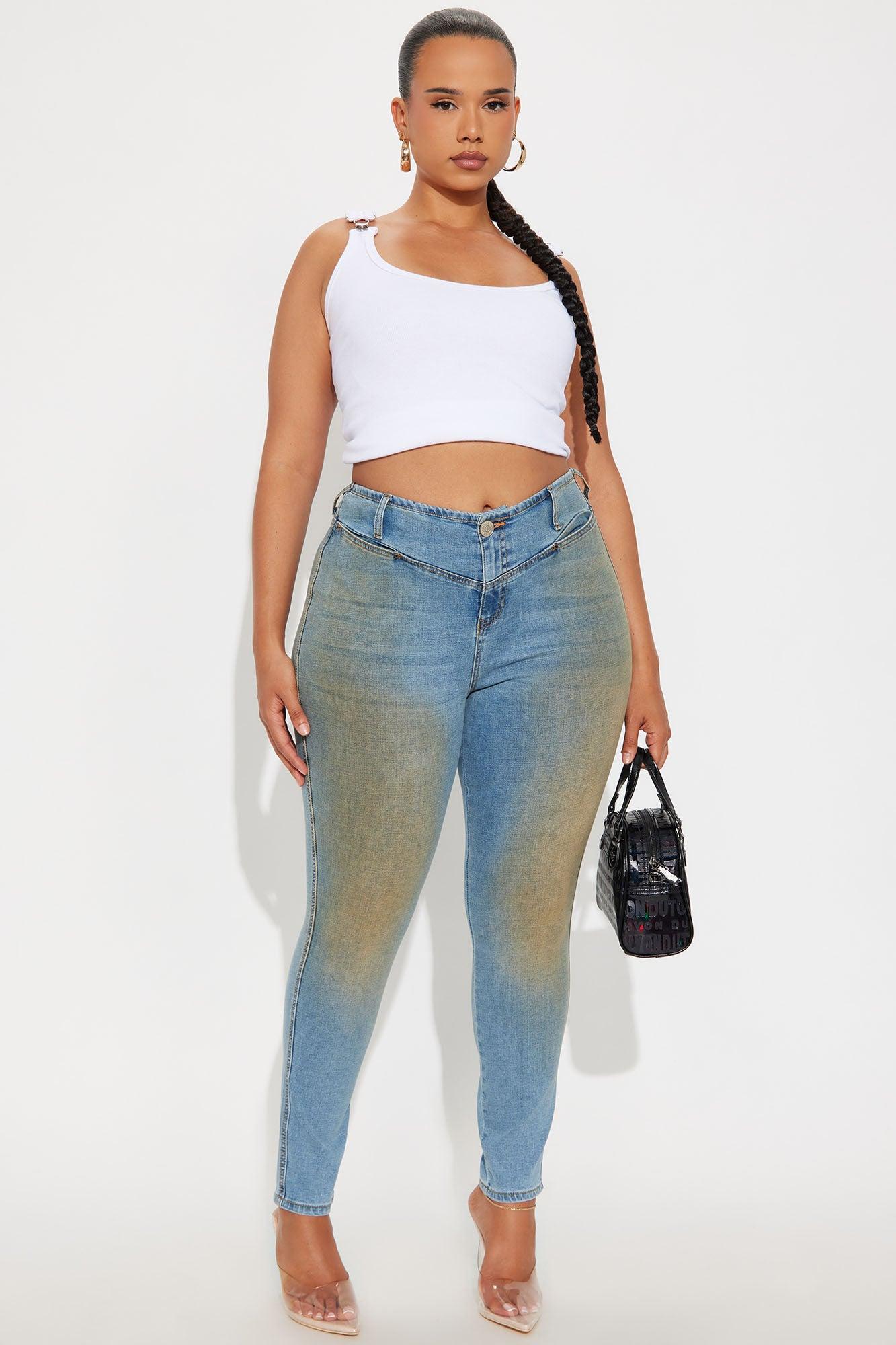 Von Dutch Low Rise Tinted Skinny Jeans - Light Wash Female Product Image