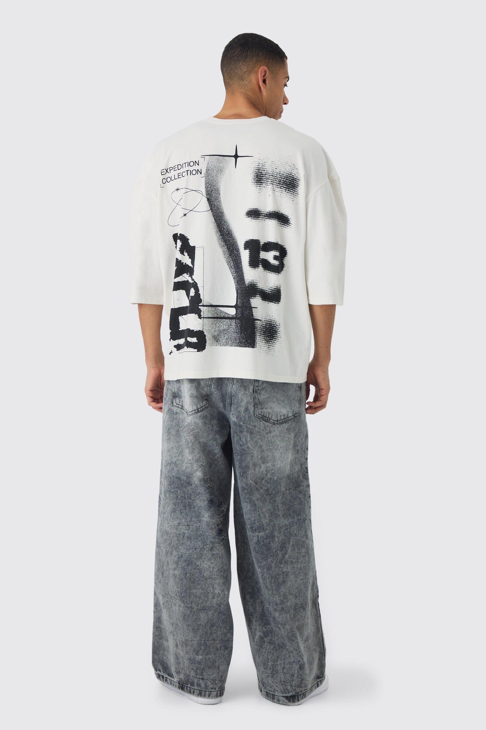 Extreme Baggy Rigid Washed Denim Jeans | boohooMAN USA Product Image