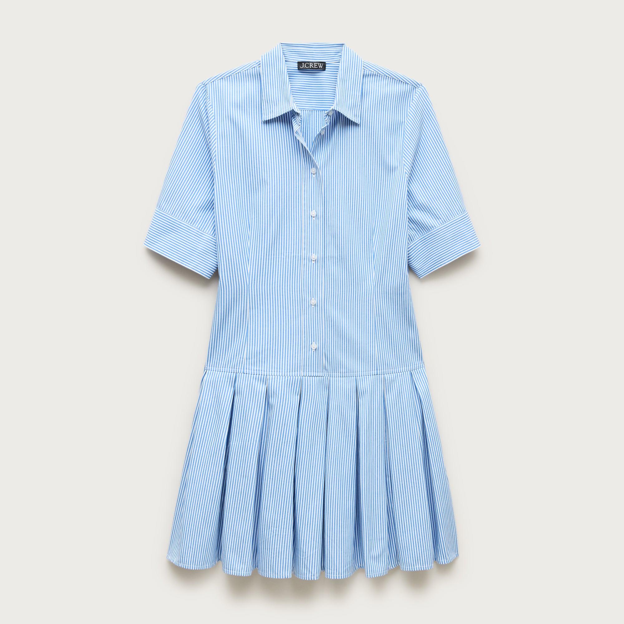 Ophelia mini shirt-dress in striped cotton poplin Product Image