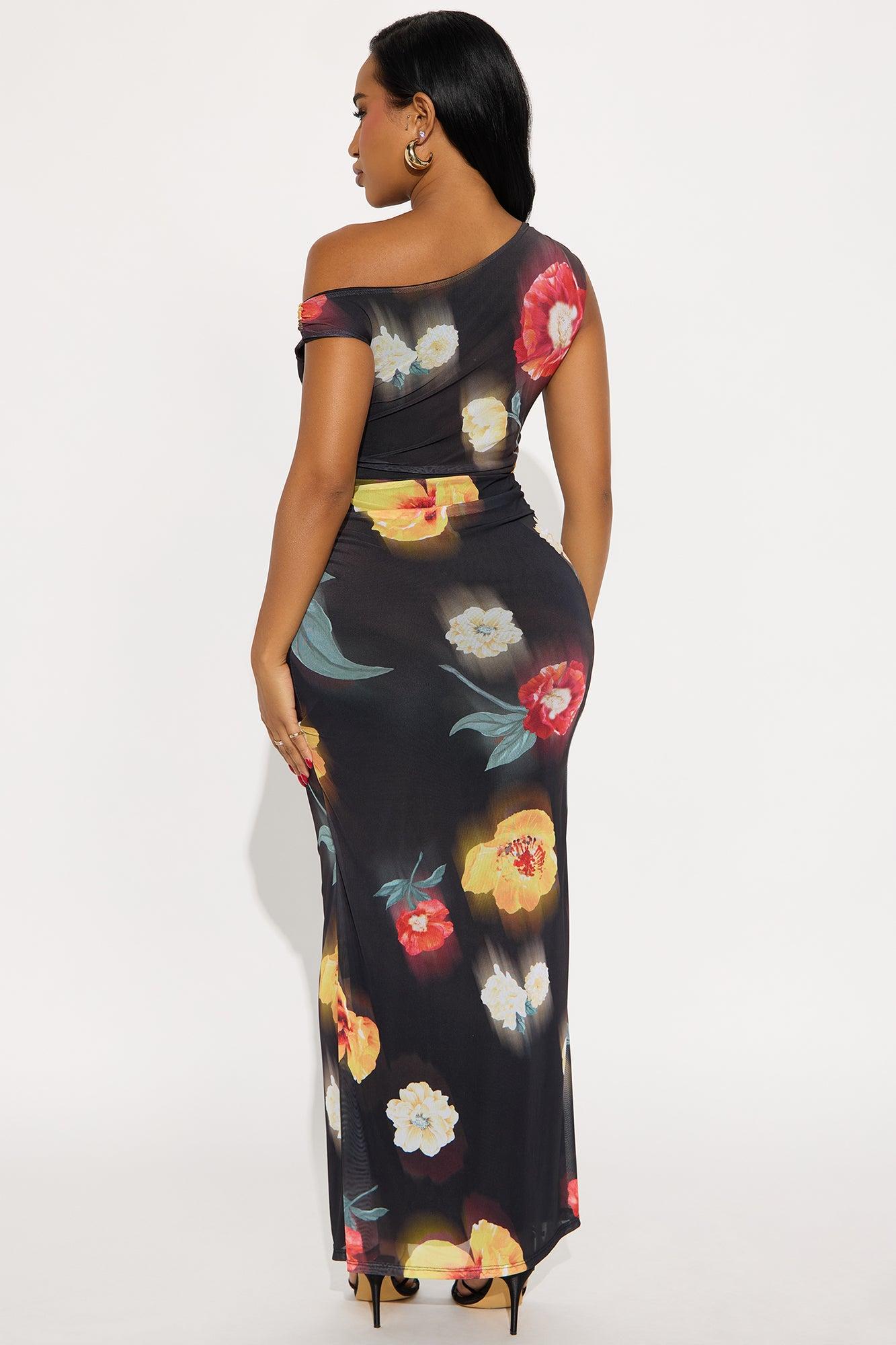 Limitless Mesh Maxi Dress - Black/combo Female Product Image