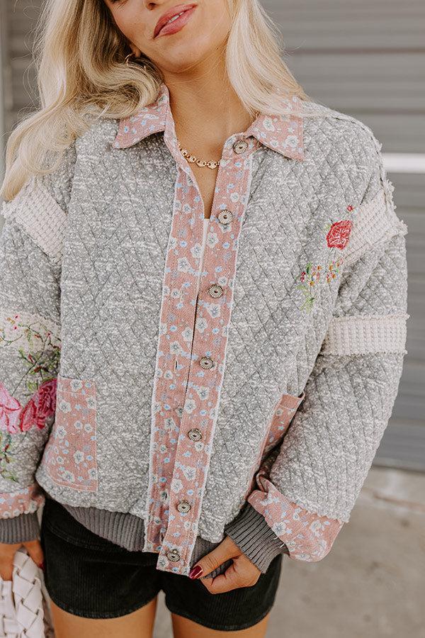 Keeping Cozy Quilted Jacket in Grey Product Image